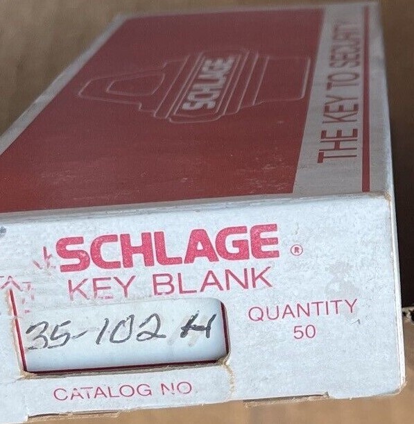 Schlage 35-102-Emergency Hotel Key blanks -- Qty 1 Total Keys OEM