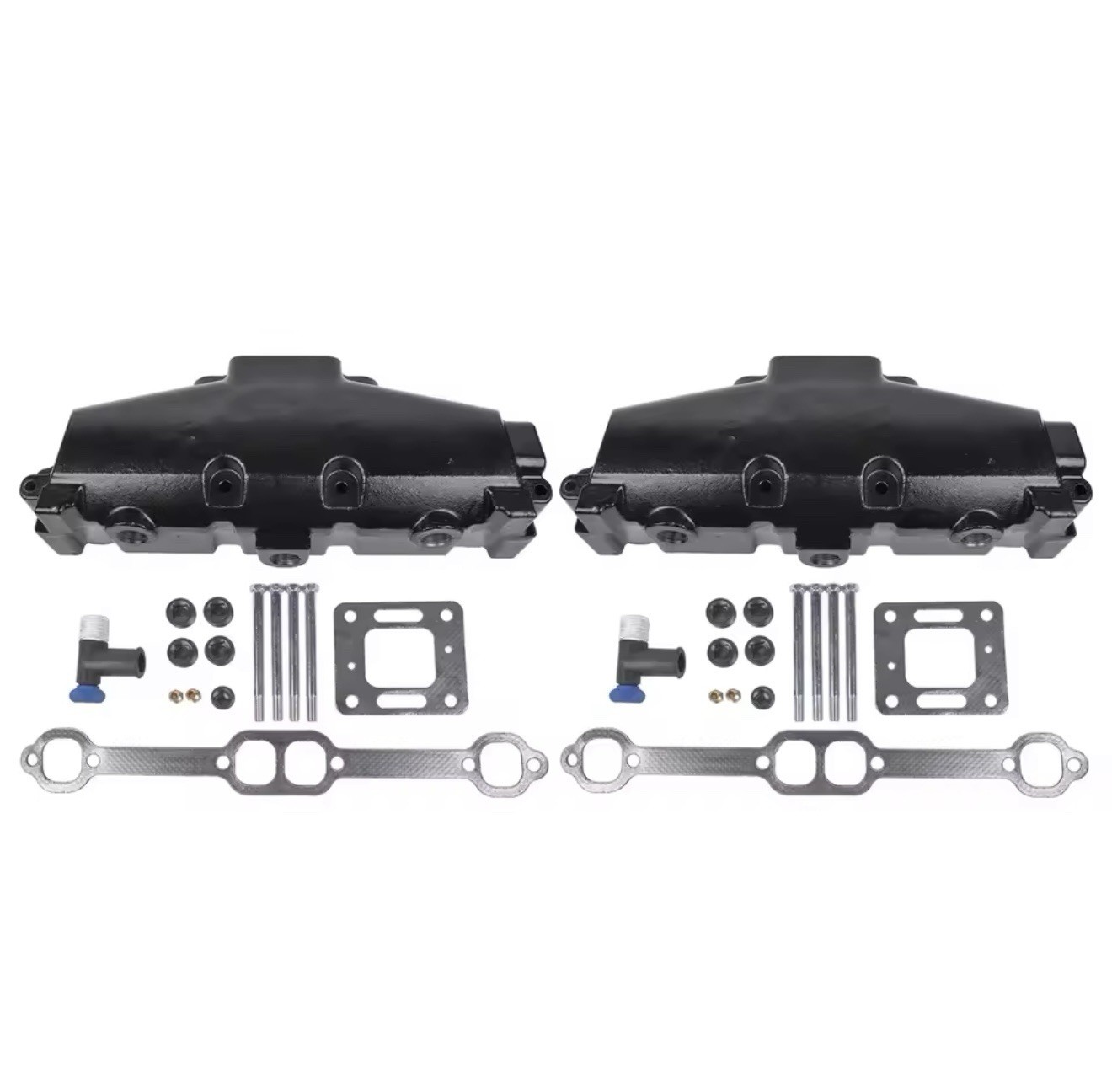 TWO Exhaust Manifolds Mercruiser 5.0l 5.7l 305 350 5.0 5.7 gm chevy marine 83-01