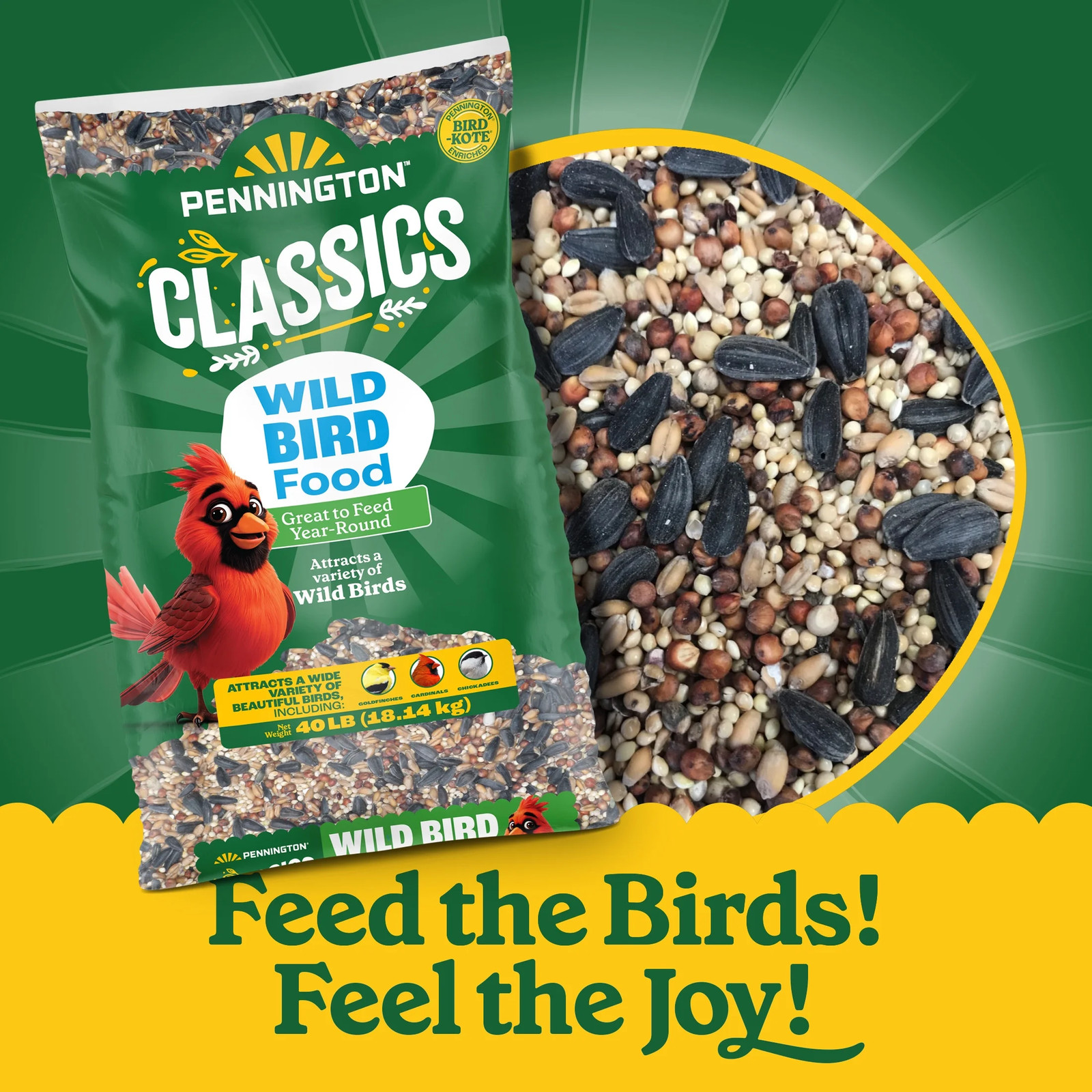 Classic Wild Bird Feed and Seed, 40 Lb. Bag, 1 Pack