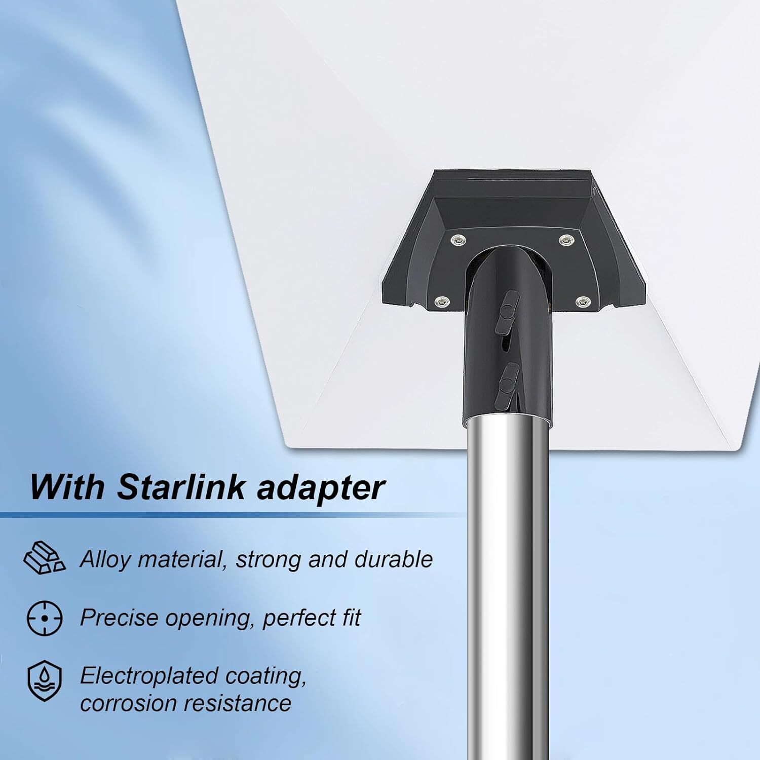 Starlink Gen 3 Pole Mount Kit, 9ft Starlink Ground Pole, Pipe Adapter Included