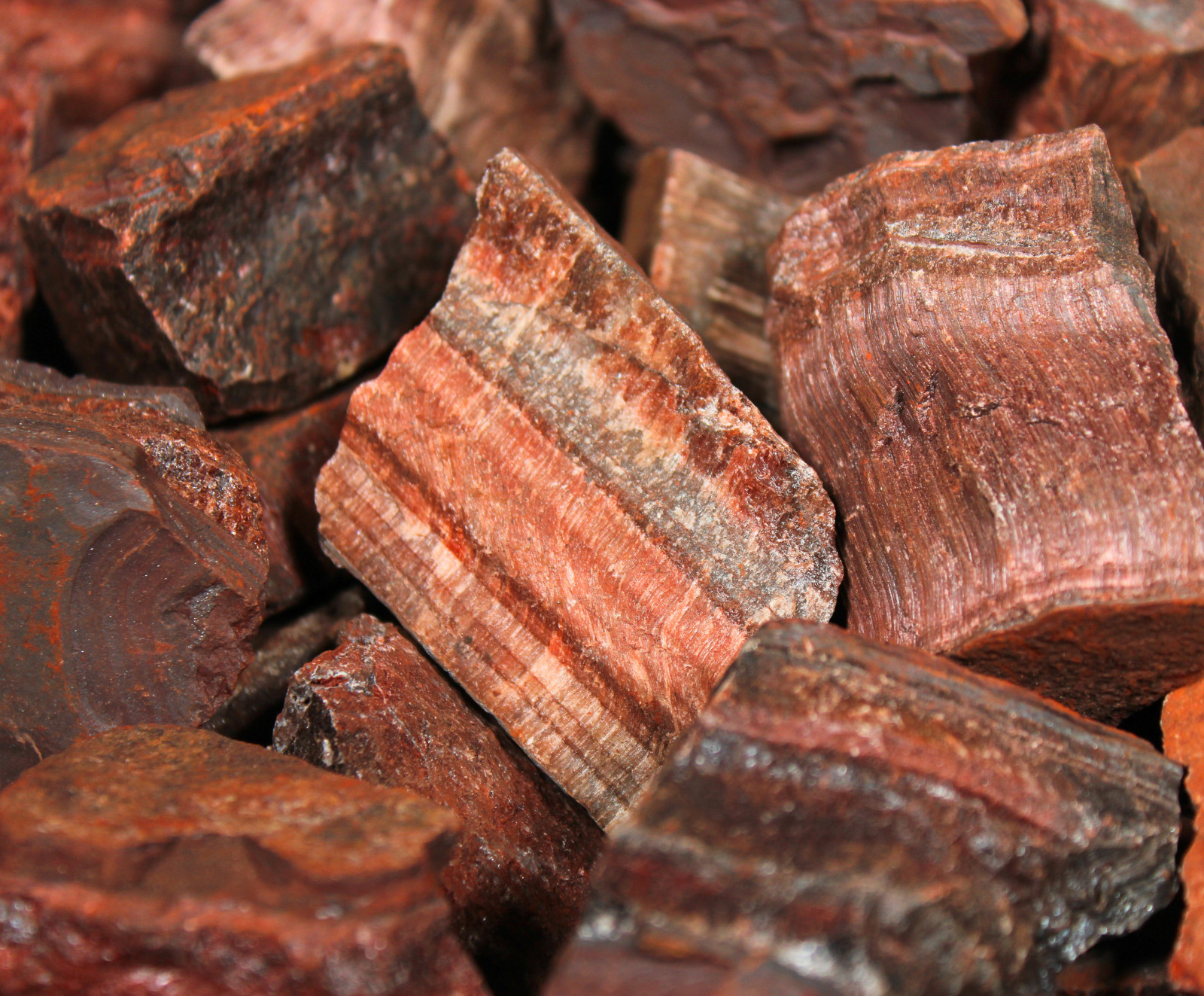 Red Tiger's Eye - Rough Rocks for Tumbling - Bulk Wholesale 1LB options