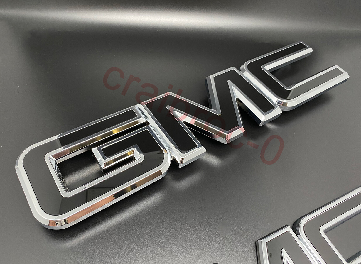 2015-2019 GMC Sierra 1500 2500HD 3500HD Front Grille Tailgate Rear Emblem 2pcs