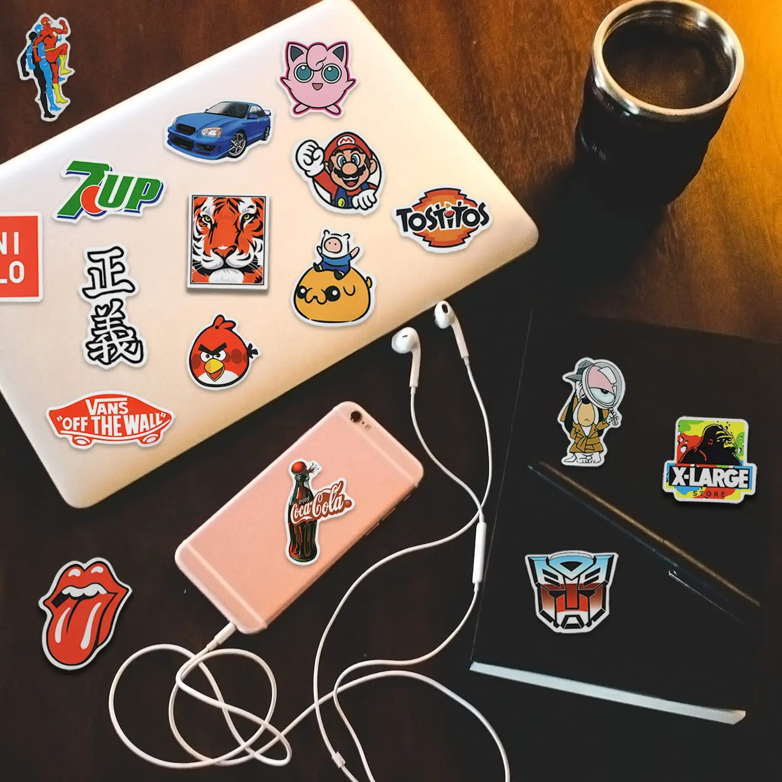 50pcs Waterproof Vinyl Stickers for Water Bottles, Laptops, Skateboard, Luggage