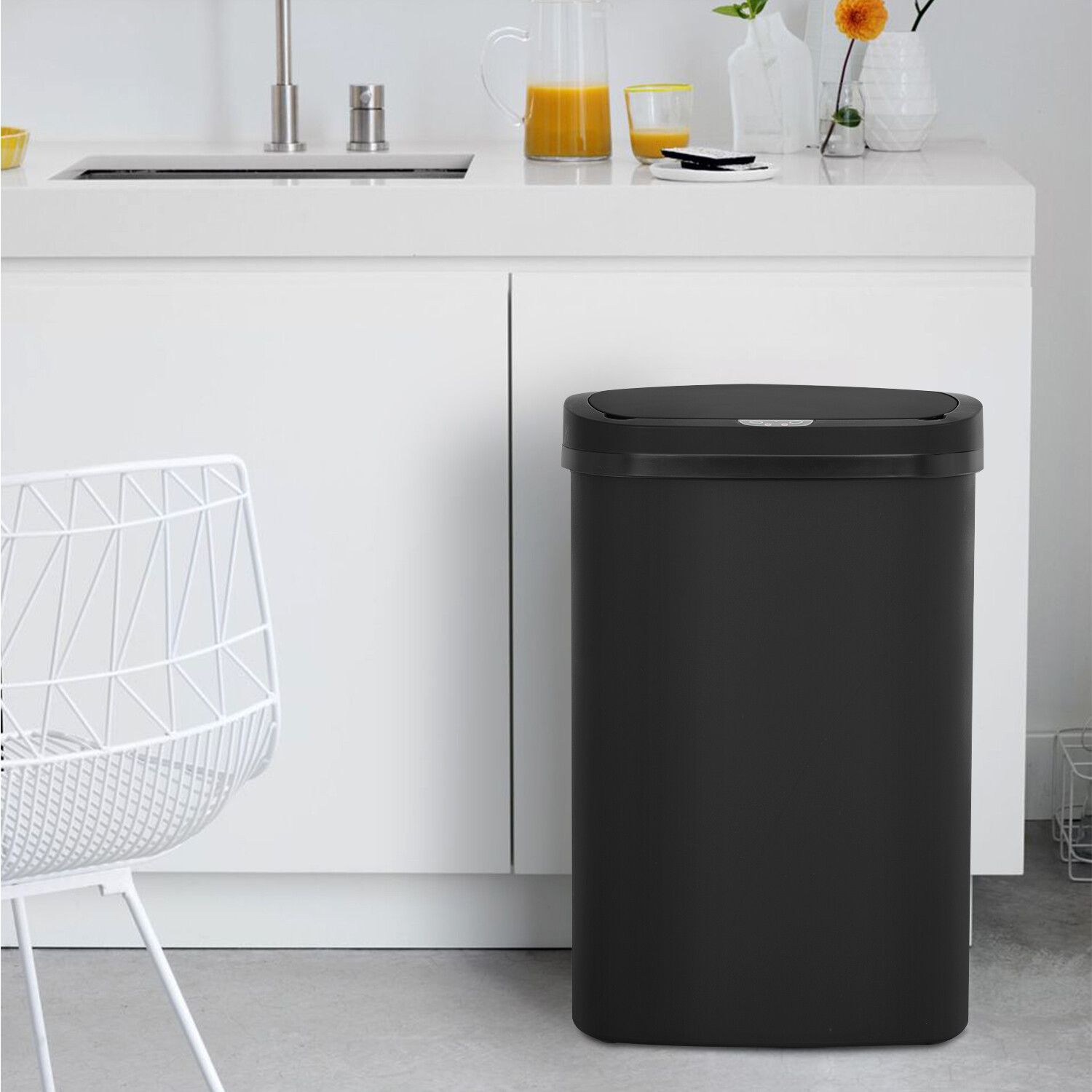 13 Gallon Trash Can Kitchen Trash Can Automatic Garbage Can with Lid Touch Free