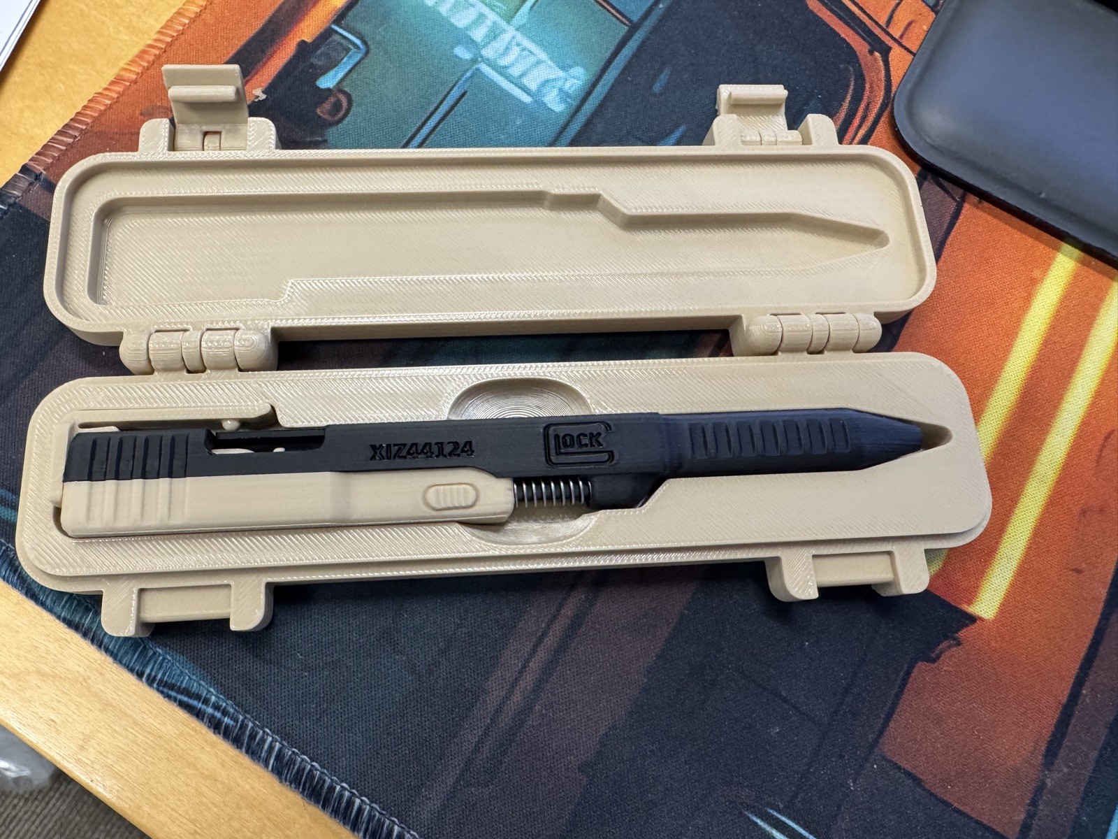 Glock Slide Action Pen and case(Desert tan and black) Pre Orders ships 11-28