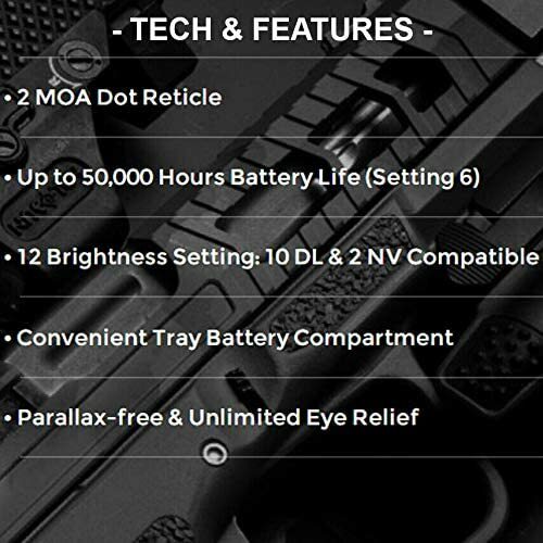 Holosun HS407C X2 2 MOA Red Dot Open Reflex Sight
