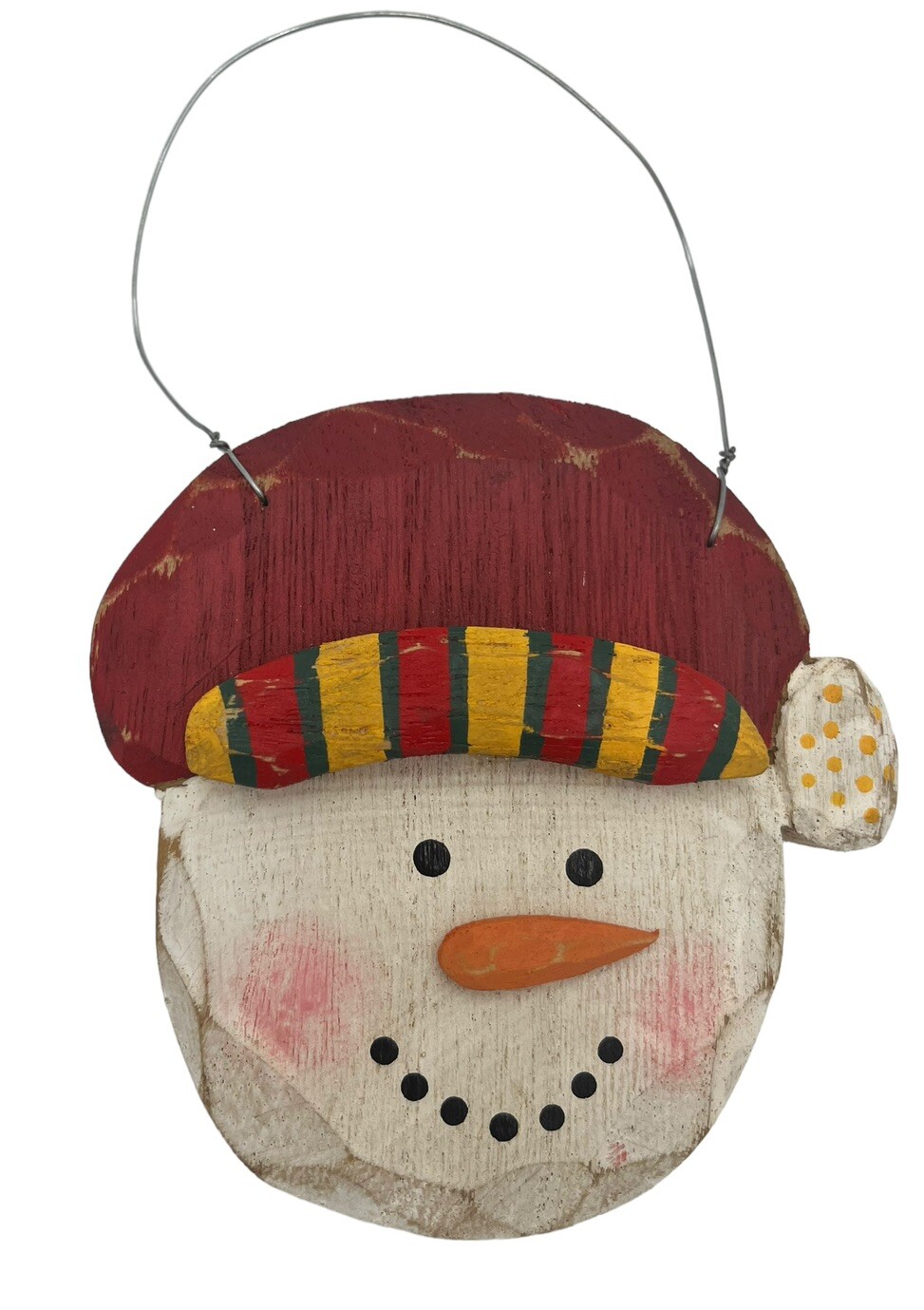 2 Midwest of Cannon Falls Signed Snowman Christmas Ornaments Wood Goose Carved