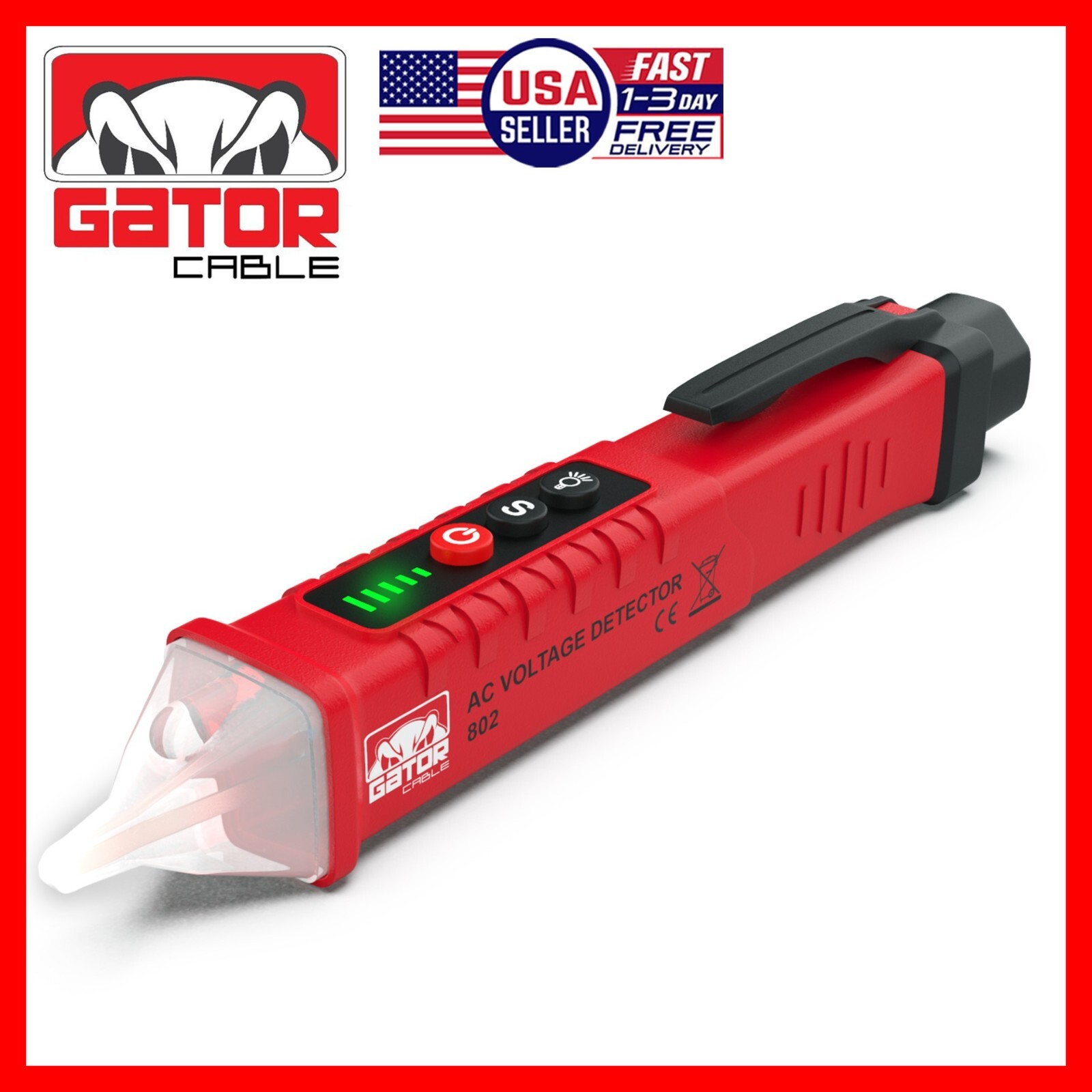 Voltage Electric Tester Volt Detector Test Pen Non-Contact Sensor AC DC 12-1000V