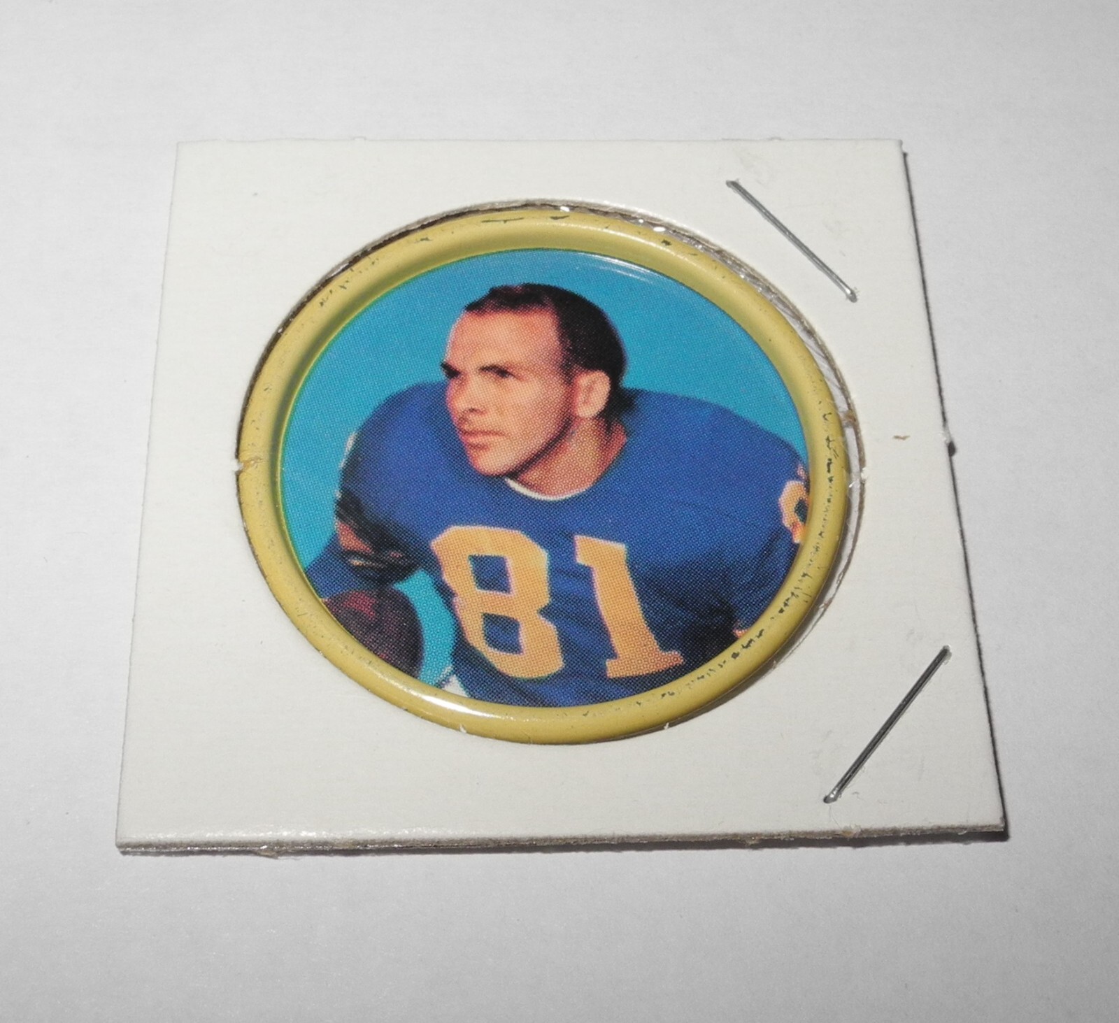 1962 Salada Football Coin Token Pin #46 Carroll Dale Los Angeles Rams Excellent