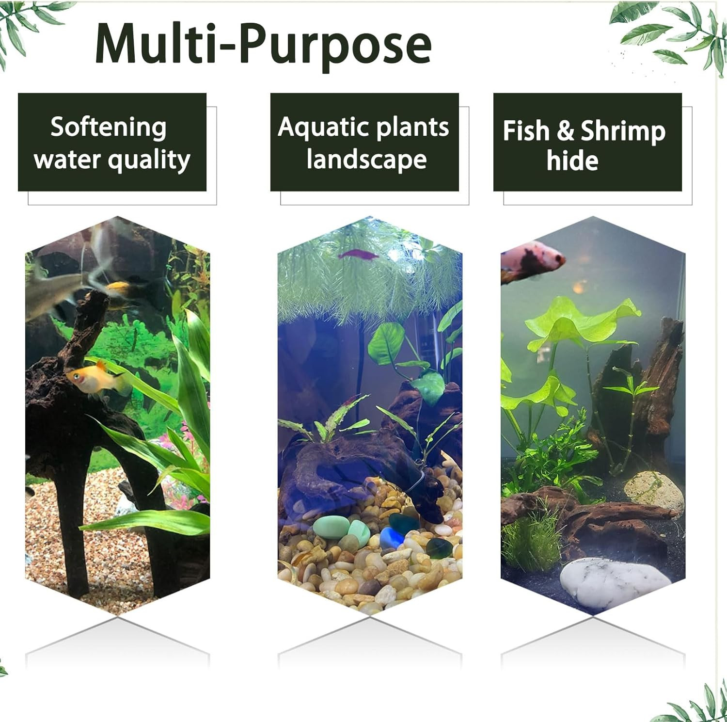 Natural Driftwood for Aquarium Decor-9-14 Assorted Large Driftwood,Fish Tank Dri