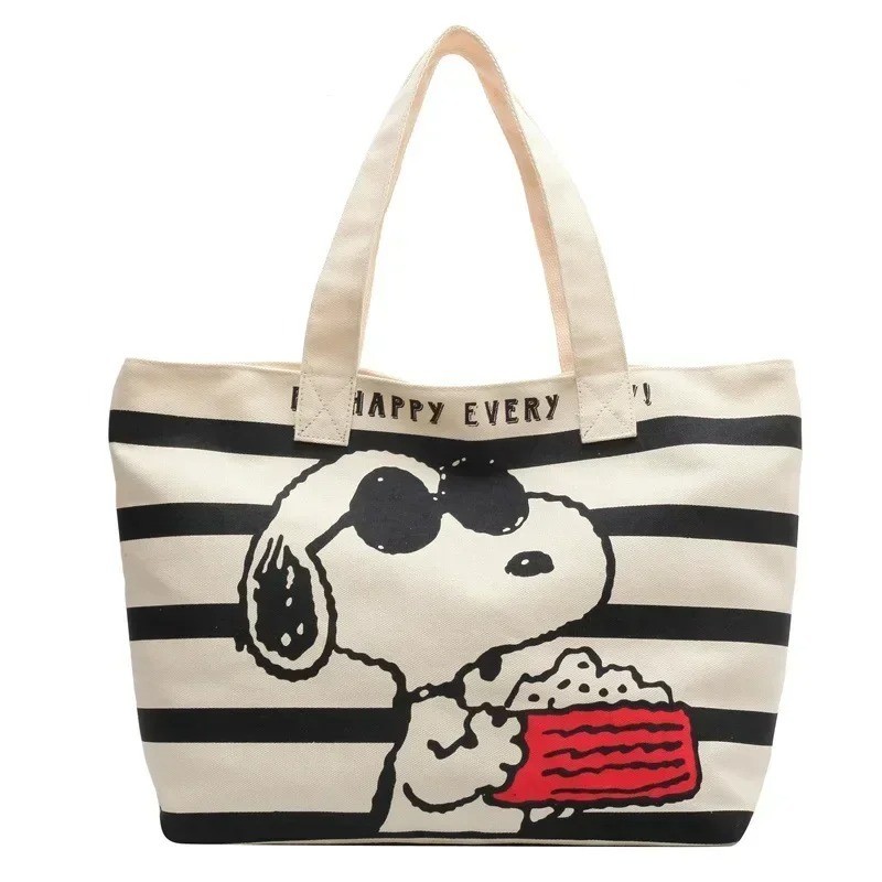 Peanuts Snoopy Joe Cool Large Canvas Tote Shoulder Bag Unisex New*