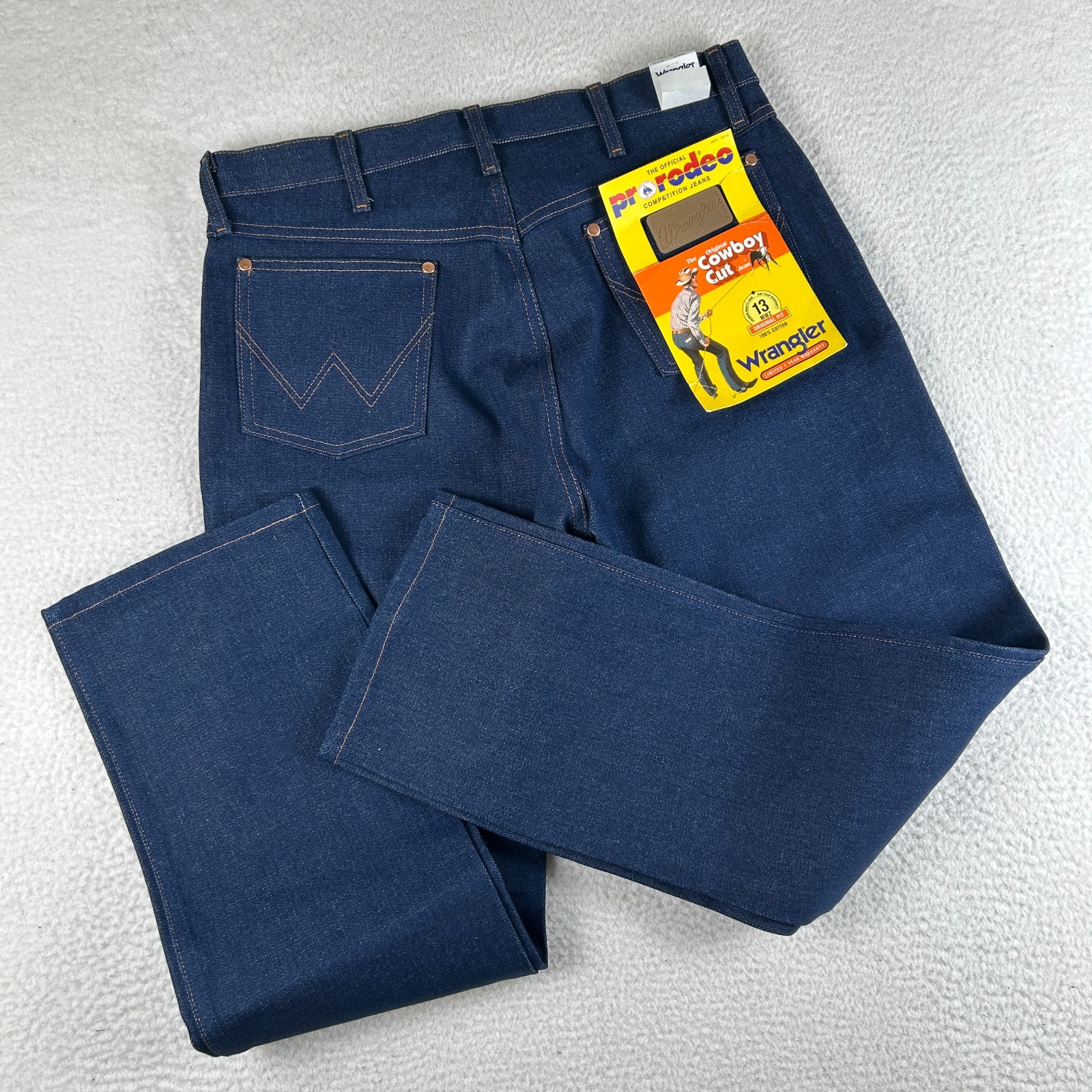 Wrangler Jeans Mens Cowboy Cut 13MWZ Pro Rodeo Rigid Indigo Denim Original Fit