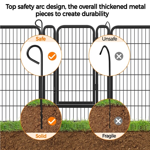 Metal Dog Playpen Foldable Pet Fence Exercise Pen for Puppy/Rabbit/Small Animal