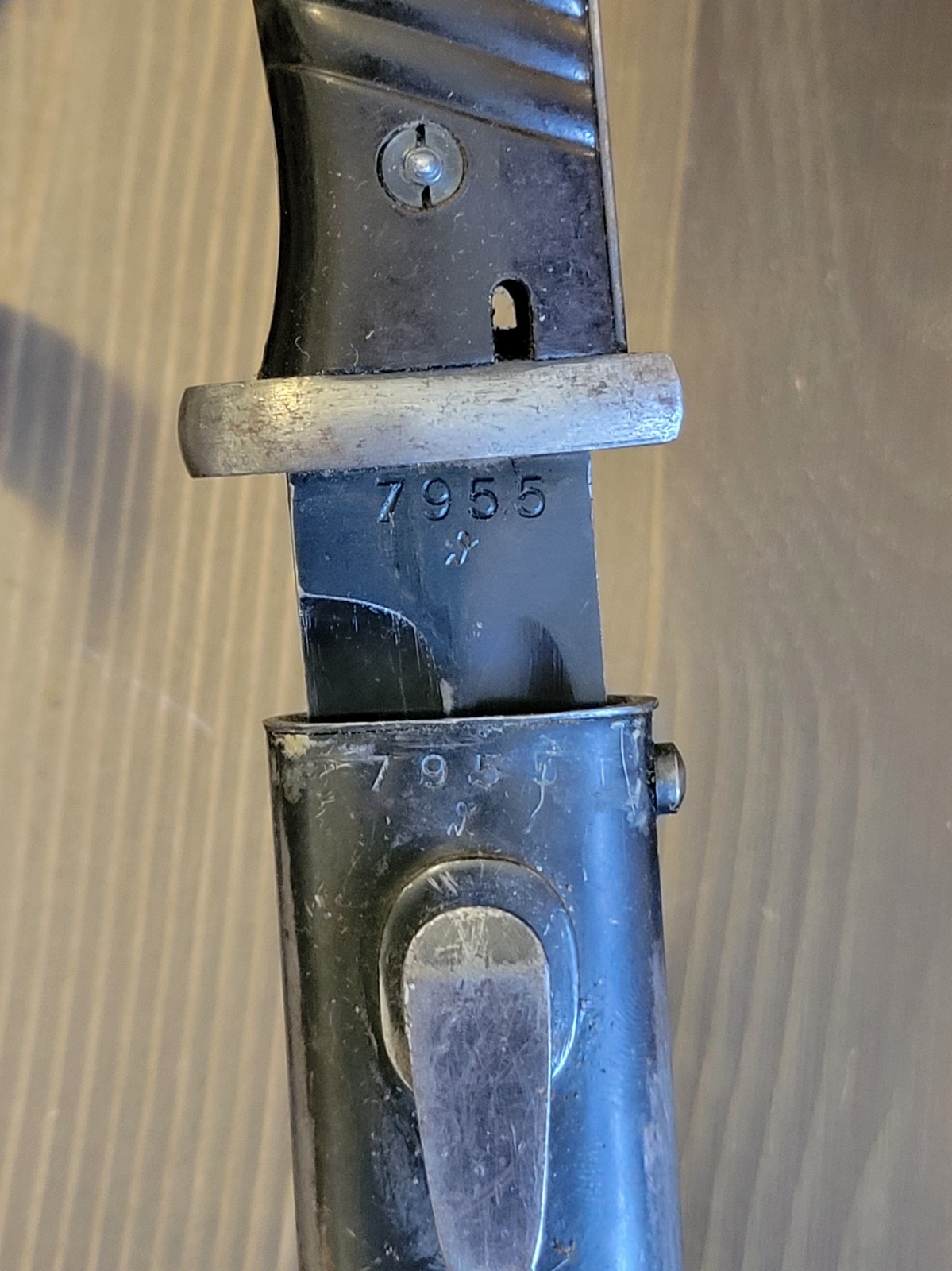 EXCELLENT WWII German K98 Combat Bayonet by WKC Matching Numbers w/Frog!