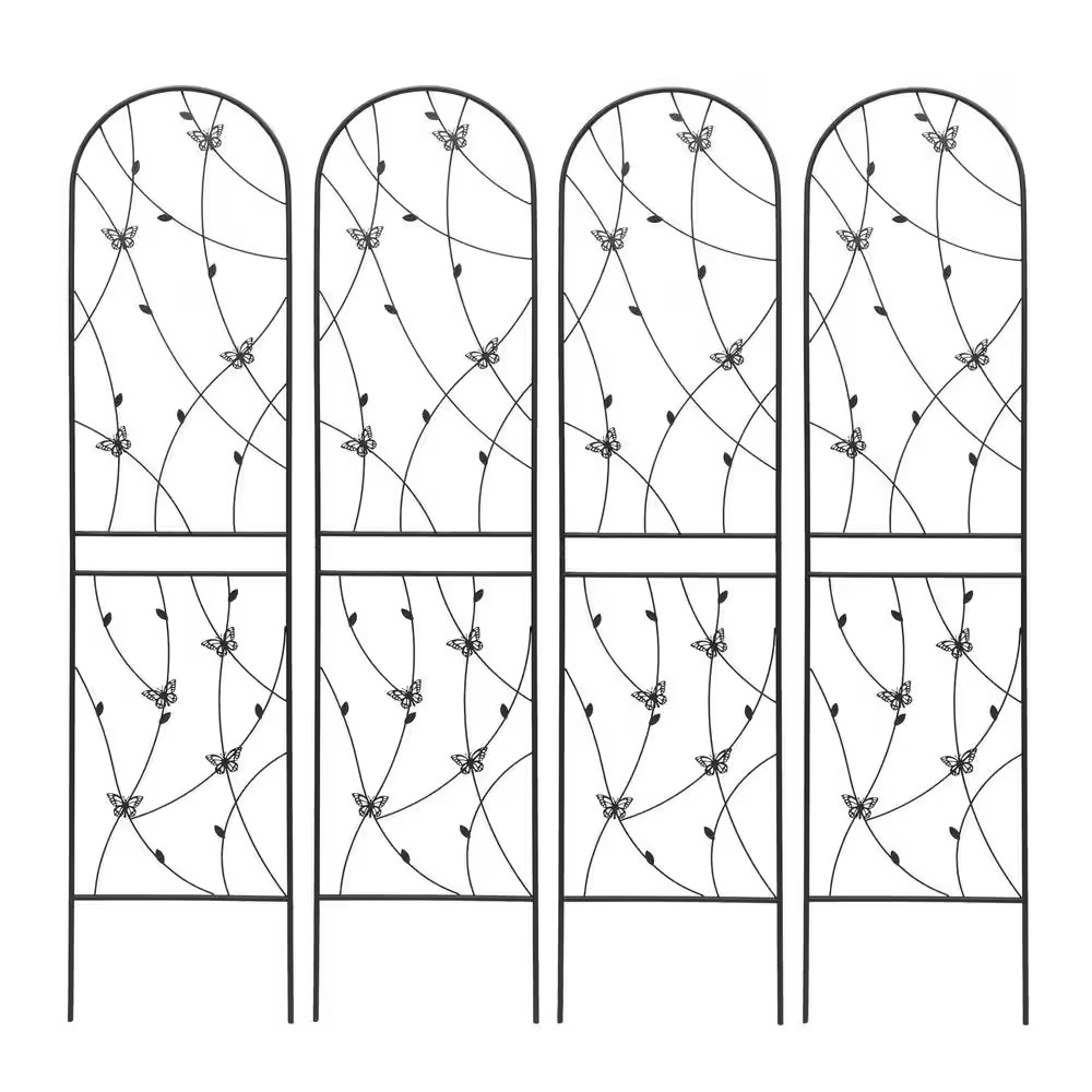86.7 In. X 19.7 In. Metal Garden Trellis Rustproof Trellis Butterfly Decor for C