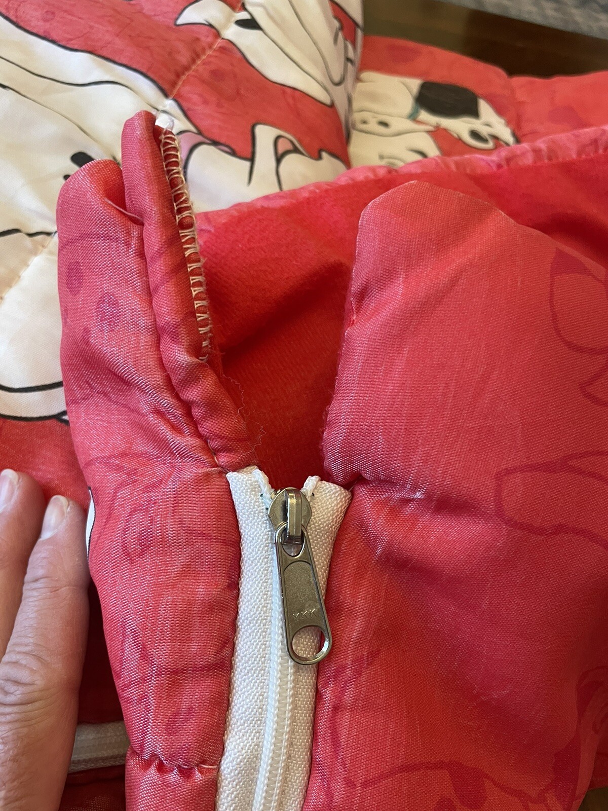 Vintage 90's Disney 101 Dalmatians Red Double Sided Youth Sleeping Bag Read