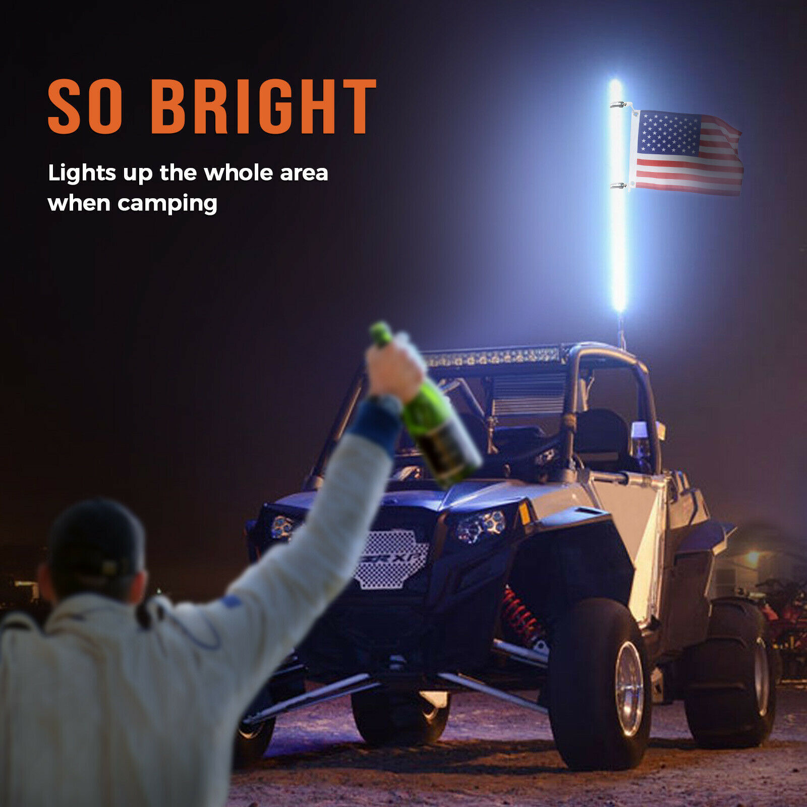 App Control 3ft Pair LED Whip Lights Advanced Bluetooth RGB Spiral for UTV ATV