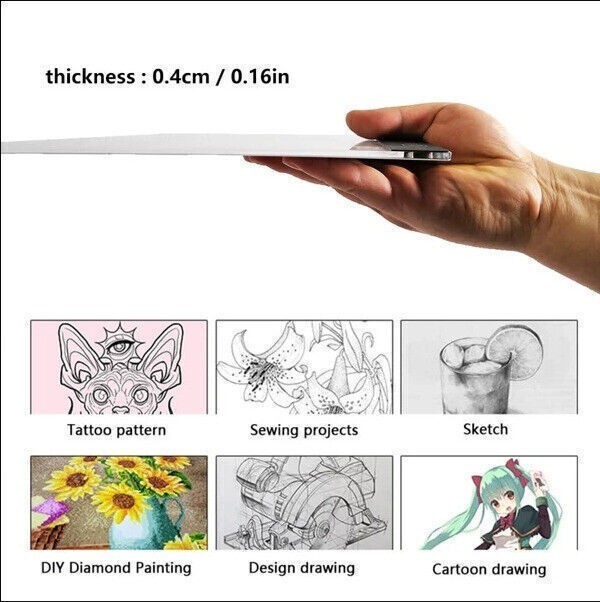 A4 LED Drawing Tracing Table Display Light Box Pad Artist Stencil Board Tattoo