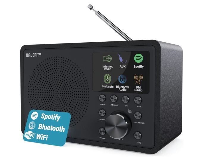 Majority Touro Internet Radio with WiFi and FM  DSP Speaker Black