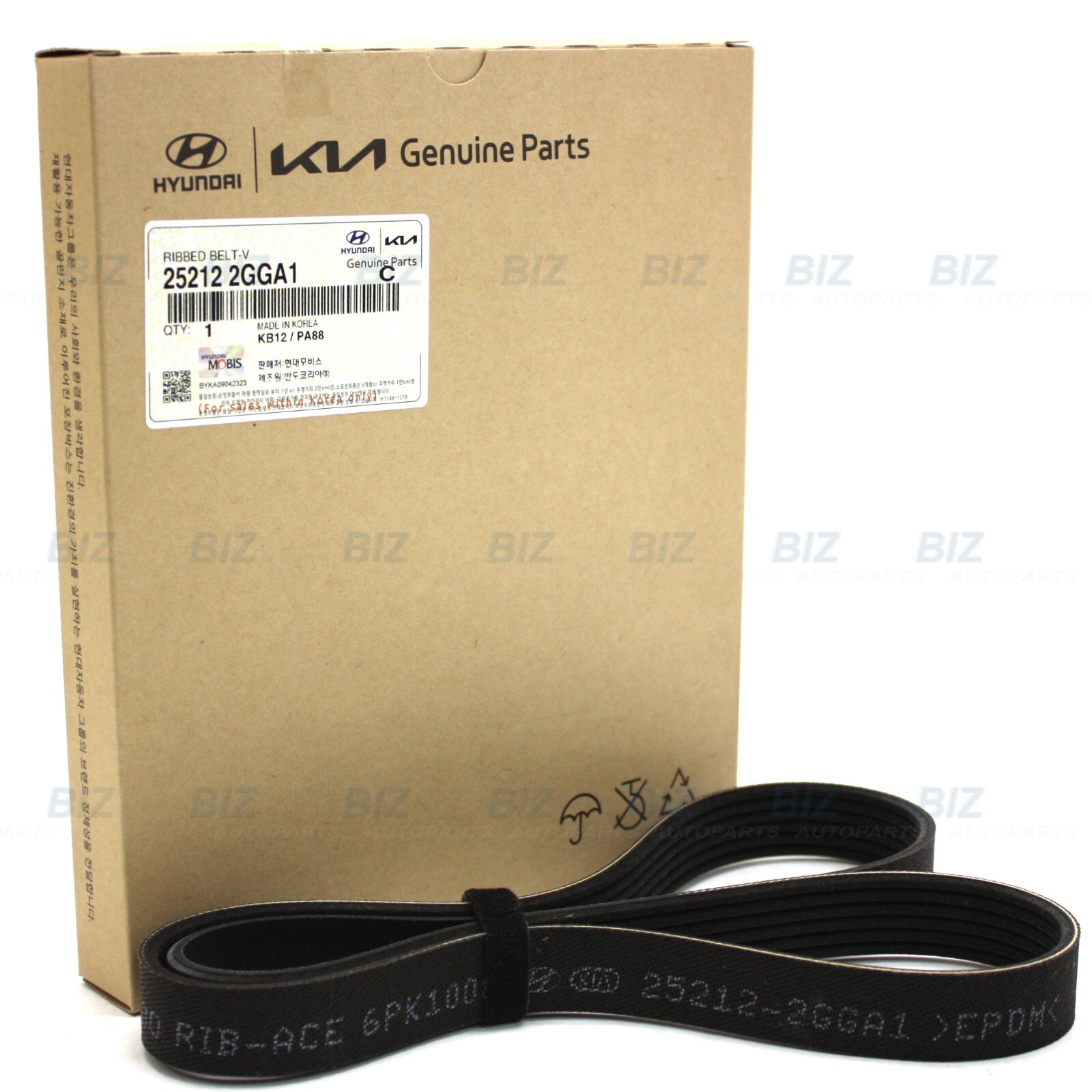 Genuine V-Belt for 2015-2022 Hyundai Kia 2.0L 2.4L Various Models 25212-2GGA1