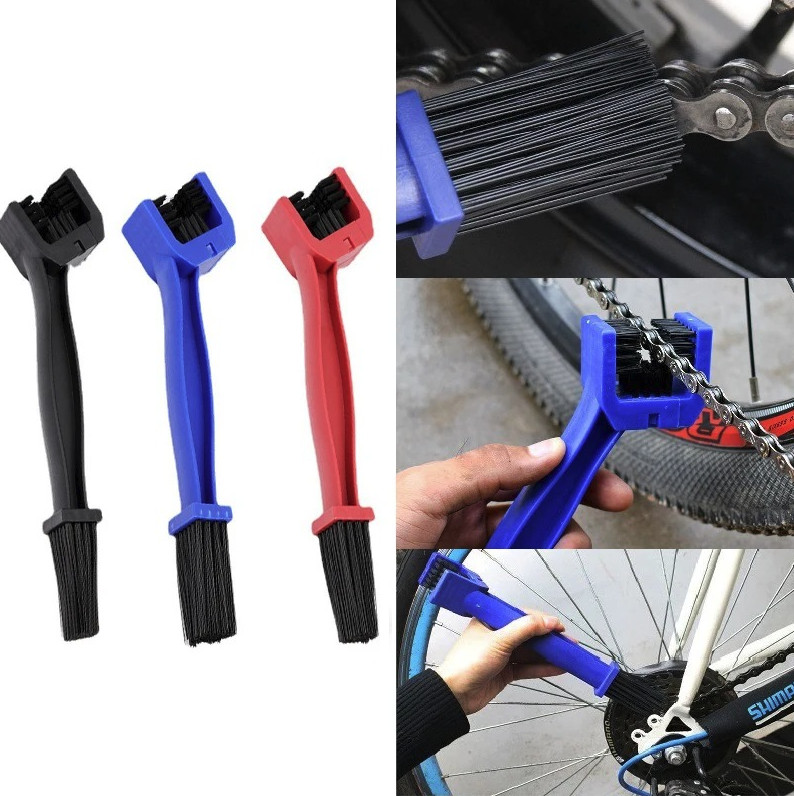 1pc Motorcycle Bicycle Chain Cleaning Brush Scrubber Tool Nylon - NEW