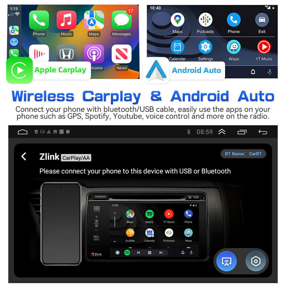 For 2003-2006 GMC Sierra Android 13 Apple CarPlay Android Auto Car Radio Stereo