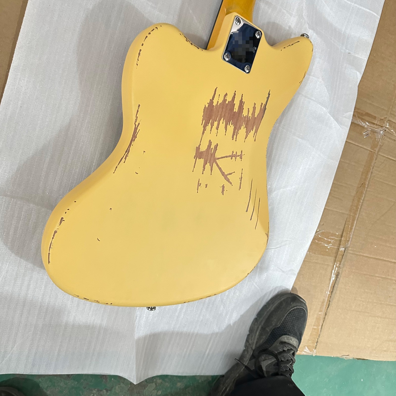 US Warehouse Yellow Relic JM electric guitar HH pickup Silver hardware 6 strings