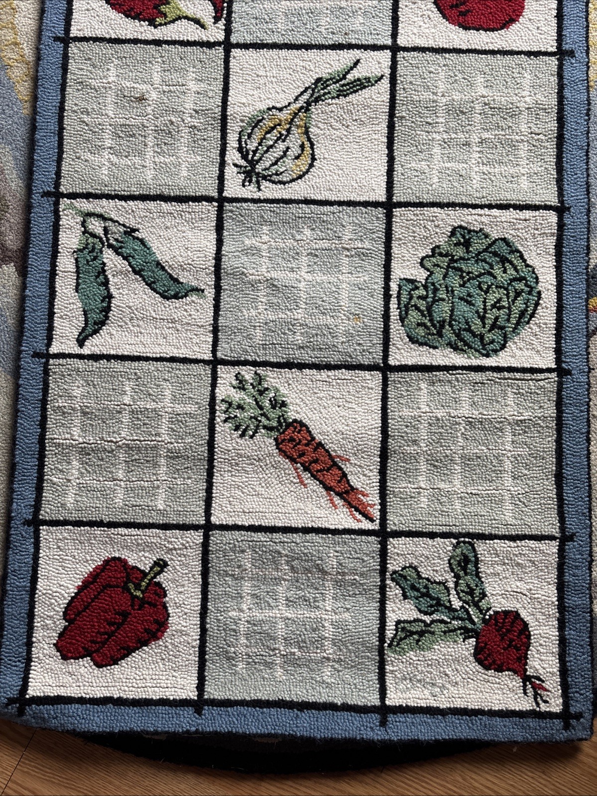 Claire Murray * Vegetables Garden RUNNER * 100% Wool Hand-made Rug 24x65