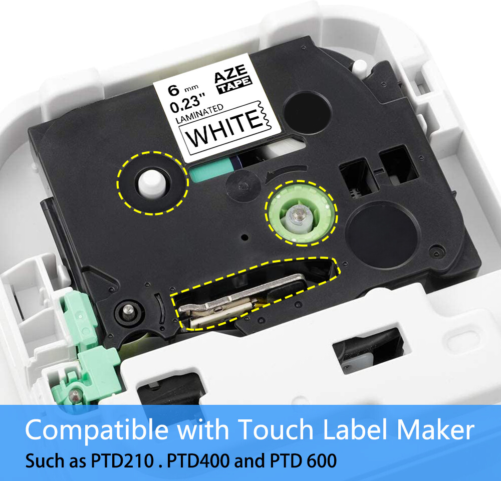 TZ TZe-221 231 241 251 6-36mm Black on White Label Tape Fit For Brother P-Touch