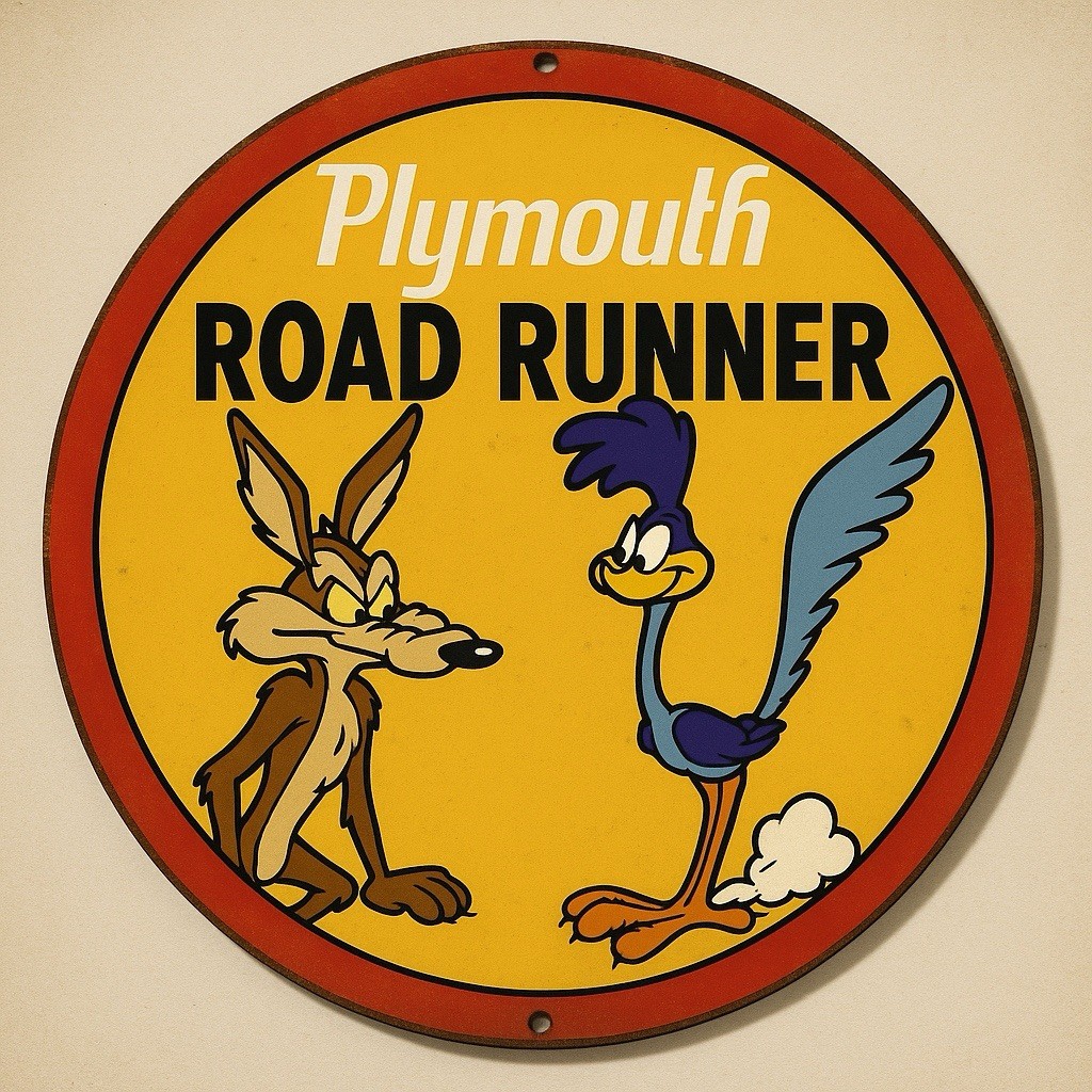 Hi Gloss Plymouth ROAD RUNNER Service Vintage Style Metal Sign