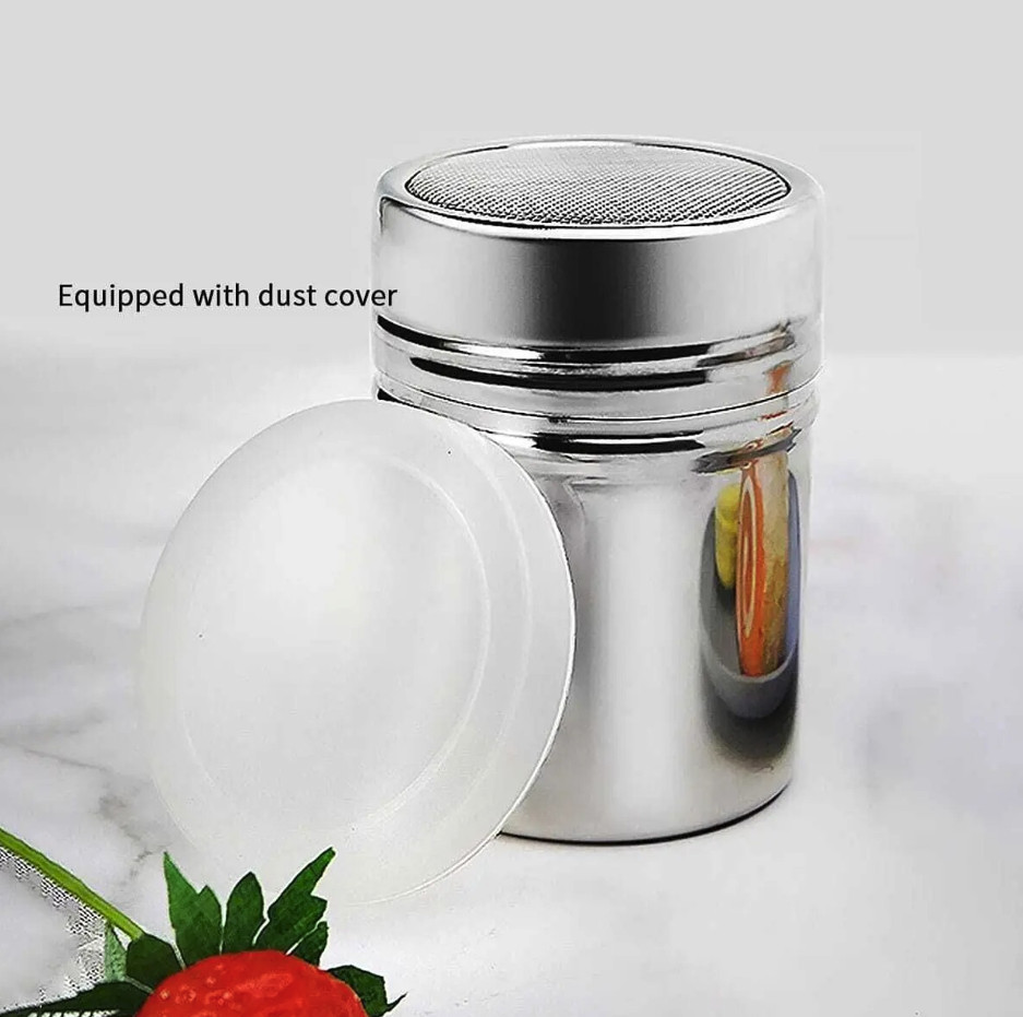 1pc Stainless Steel Spice Shaker Mesh Powder Dispenser for Cocoa & Coffee - NEW