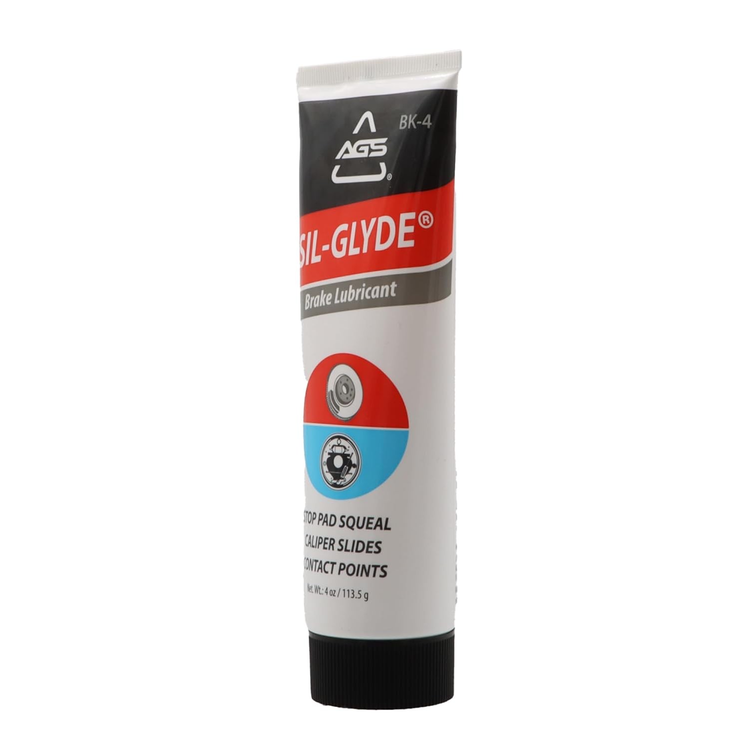 AGS Sil-Glyde 4oz Tube Silicone Based Brake Assembly Lubricant for Eliminating D