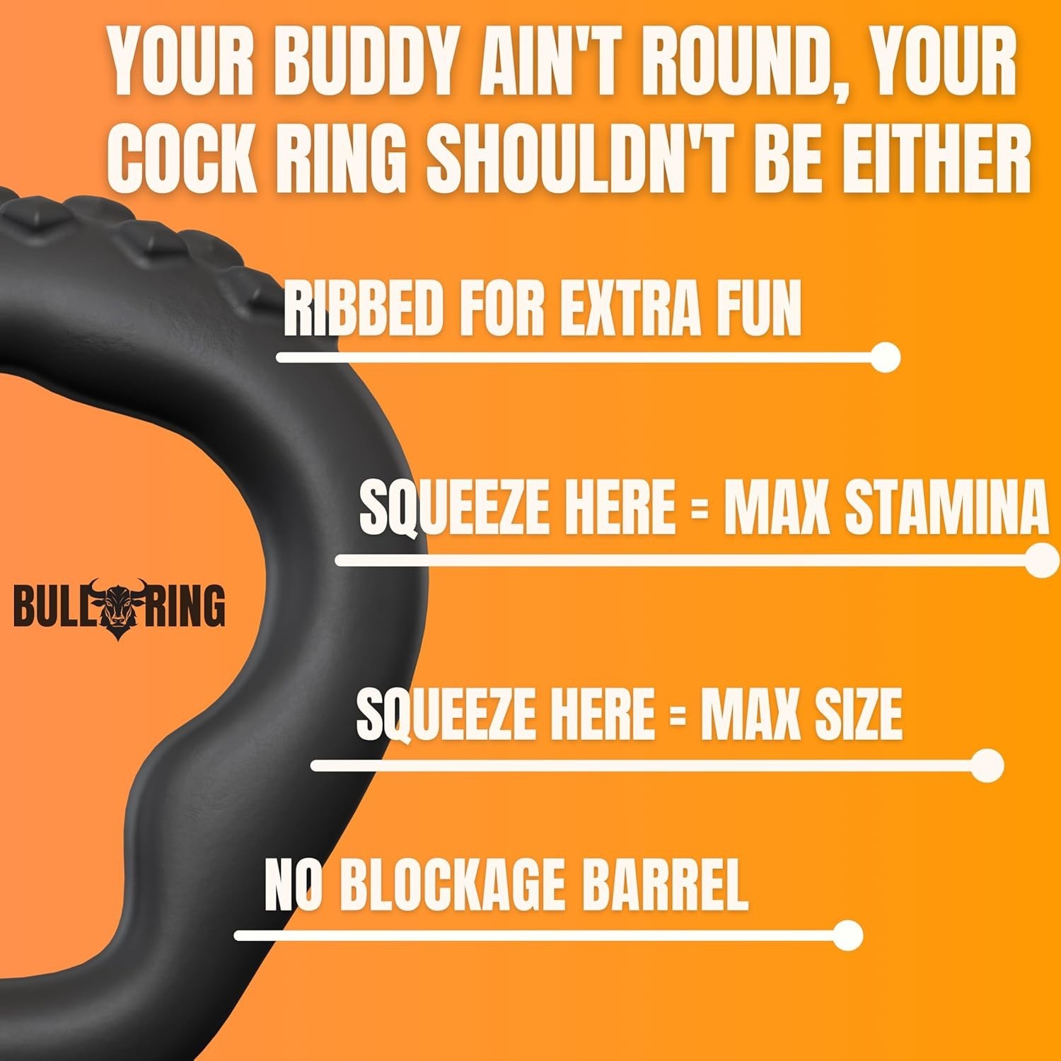 BULLRING GET MAX Size & Stamina Ring – 6 Pressure Point Design