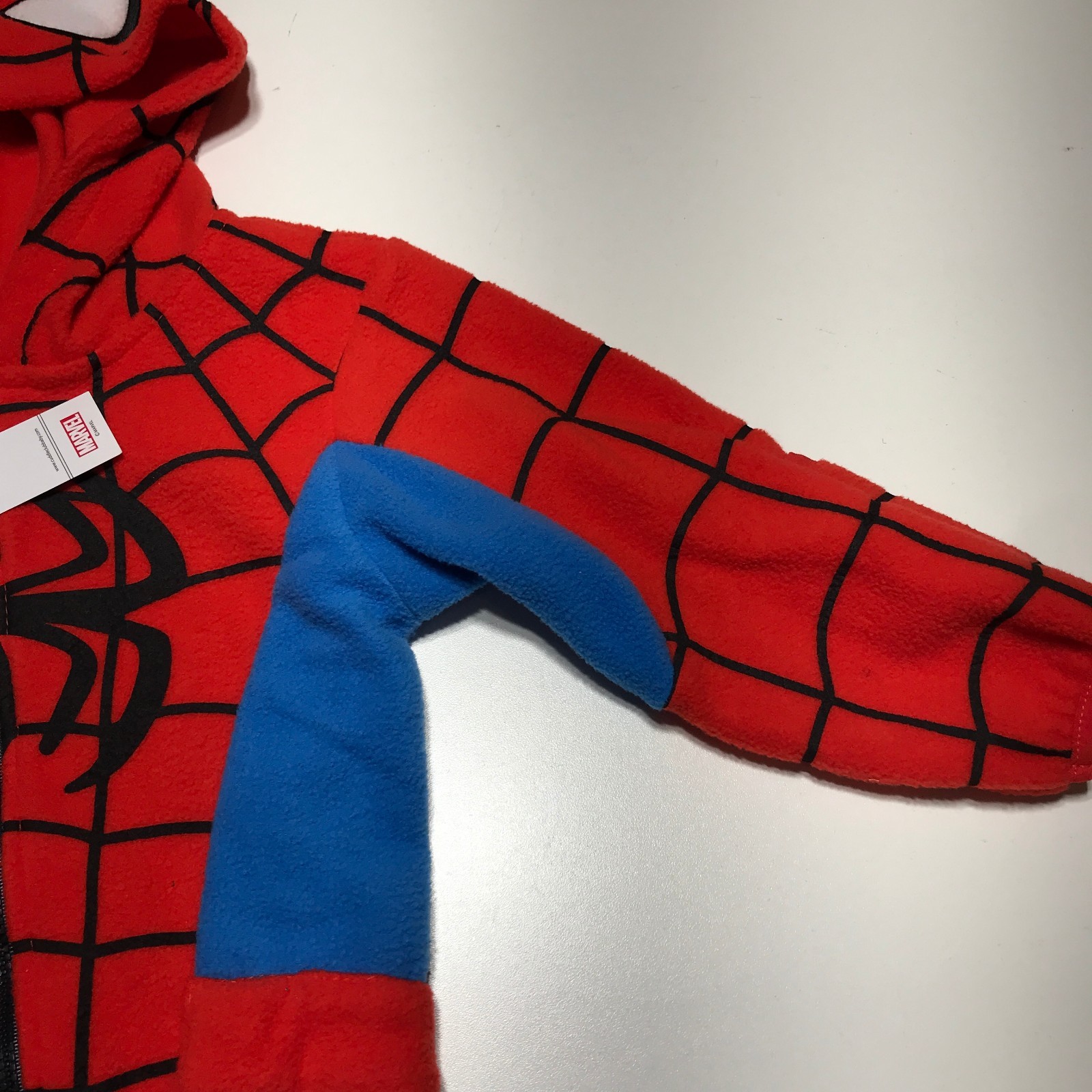 NWT Cuddle Club Marvel Fleece Spiderman One Piece Hooded Costume Toddler 18-24 M