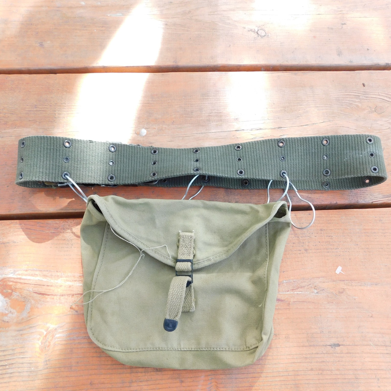 WWII Era US Army M-1928 Canvas Meat Can or Mess Kit Pouch