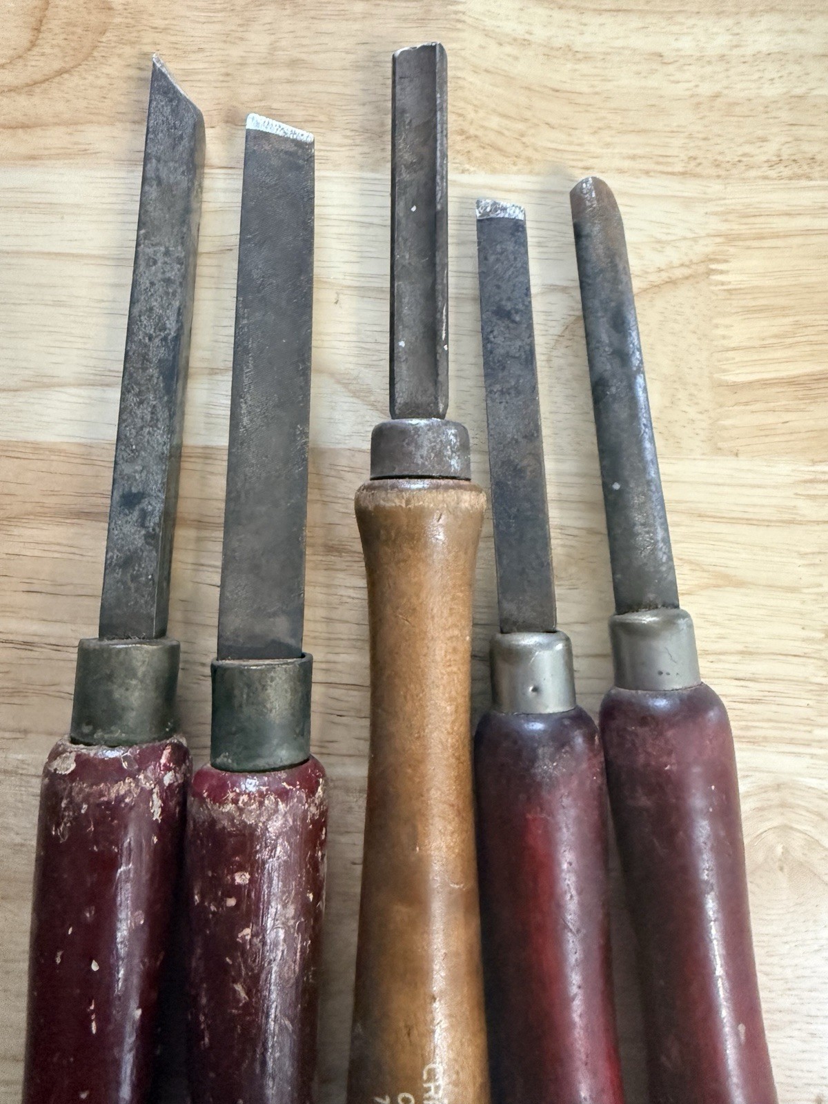 Vintage Craftsman 5pc Carbide Tipped Carving Chisels Set