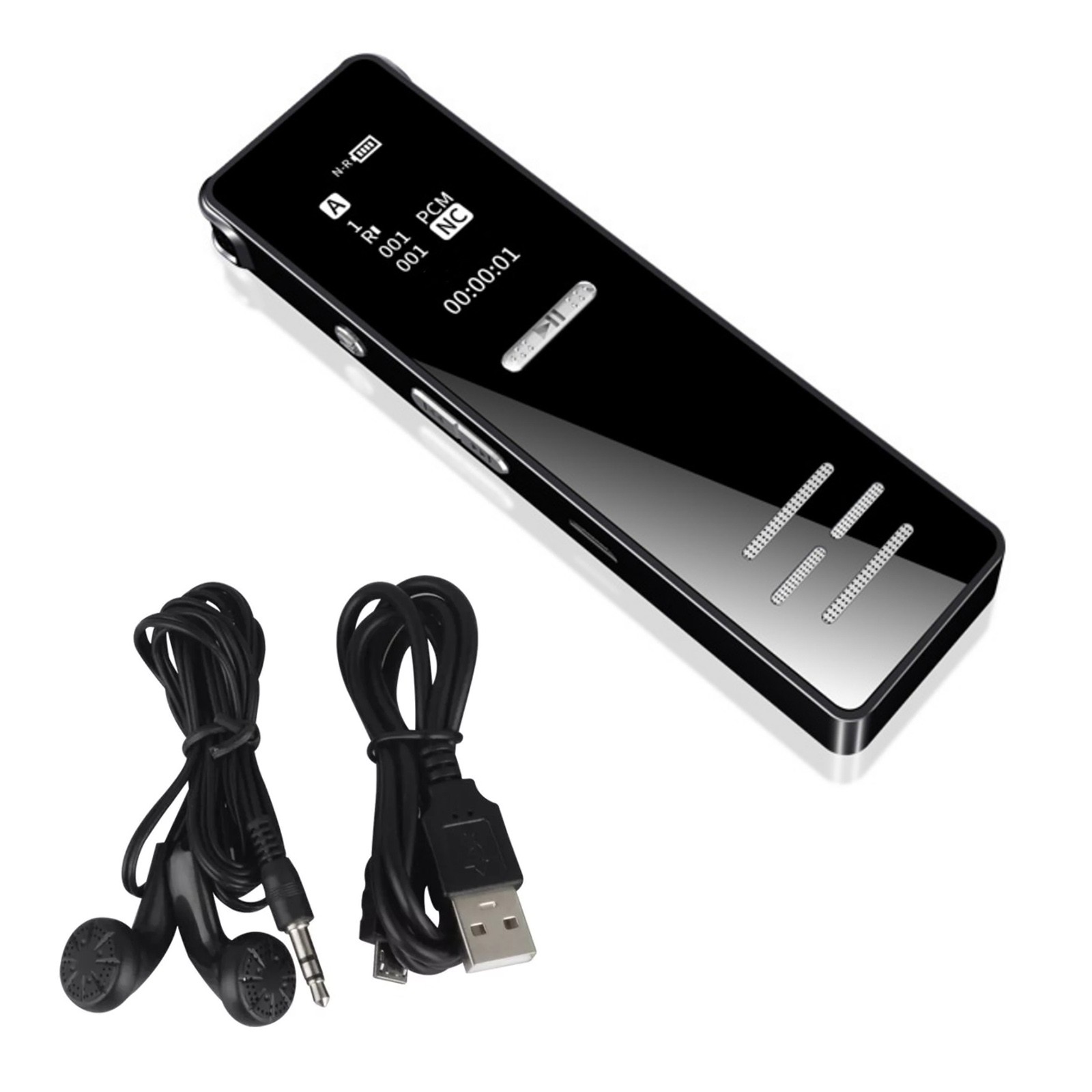 Mini Audio Recorder - HD Voice Activated Recorder with MP3 Playback 77x20mm