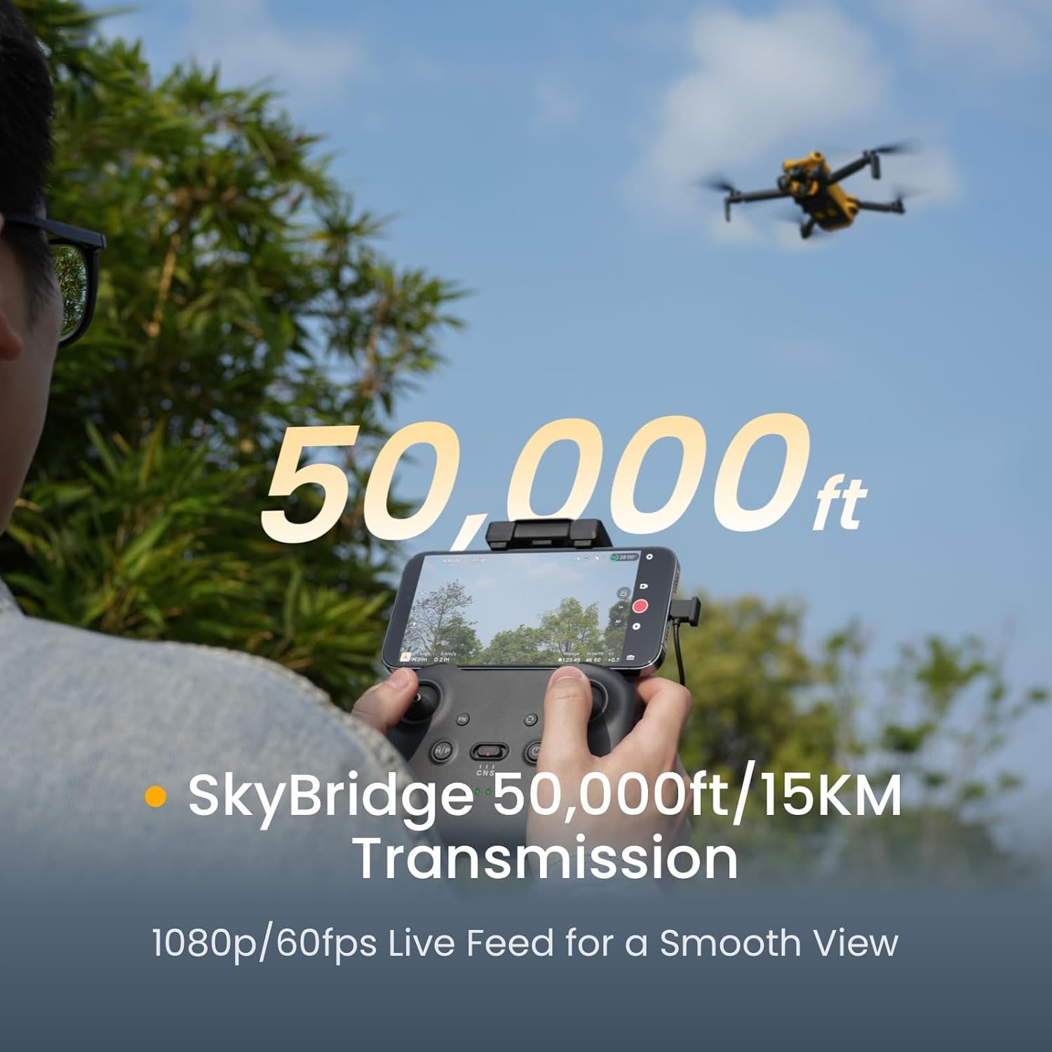 SKYROVER X1 Fly More Drone Combo Camera 4K,8K Photo,360°,3 Battery,96 Min Flight