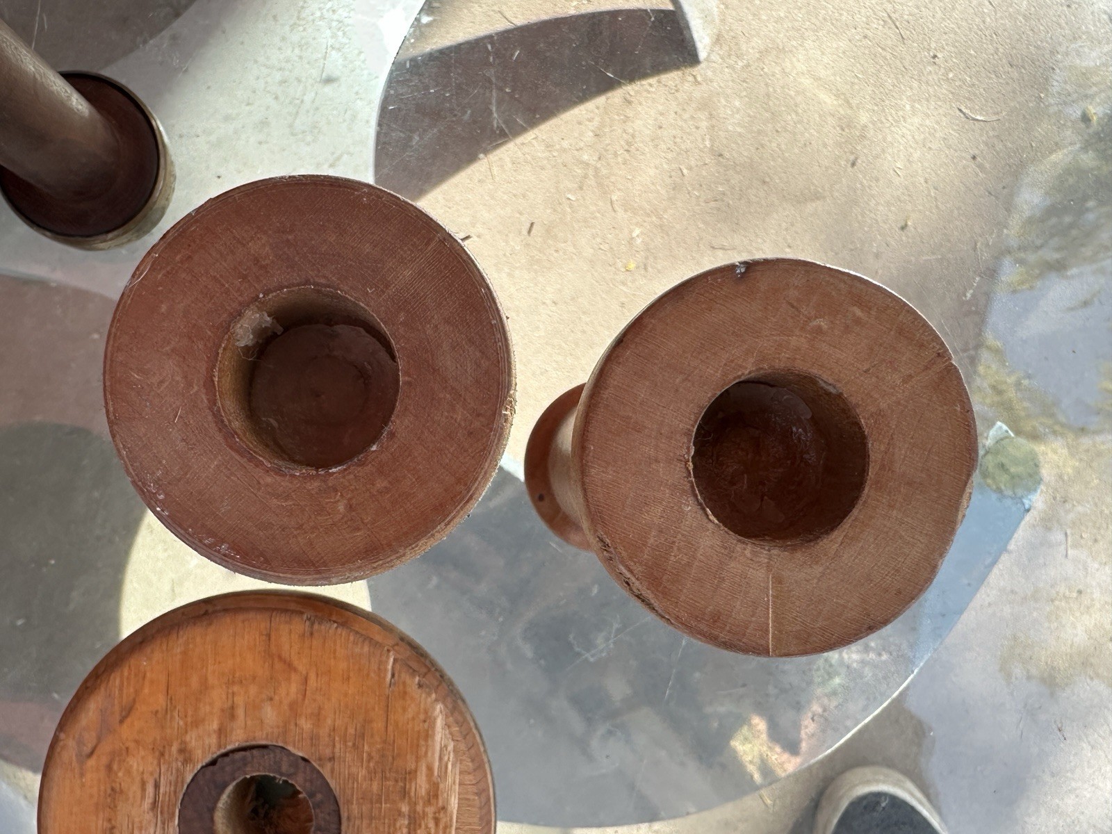 'Lot of 10 Vintage Yarn/Thread Spools-Asst Sizes- 2 have been cut down