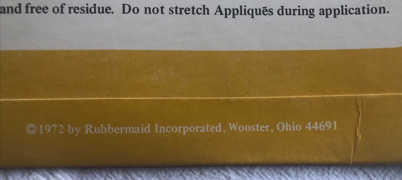 Vintage Rubbermaid Appliqués 1969 & 1972