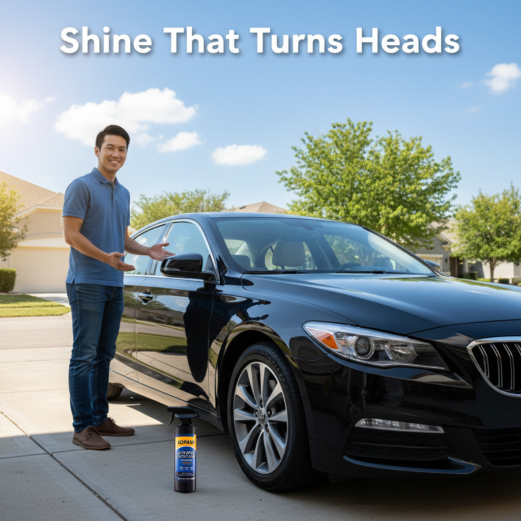 Sopami Car Coating Spray - 16.9 fl oz Waterless Ceramic Coating Car Wax (500ml)