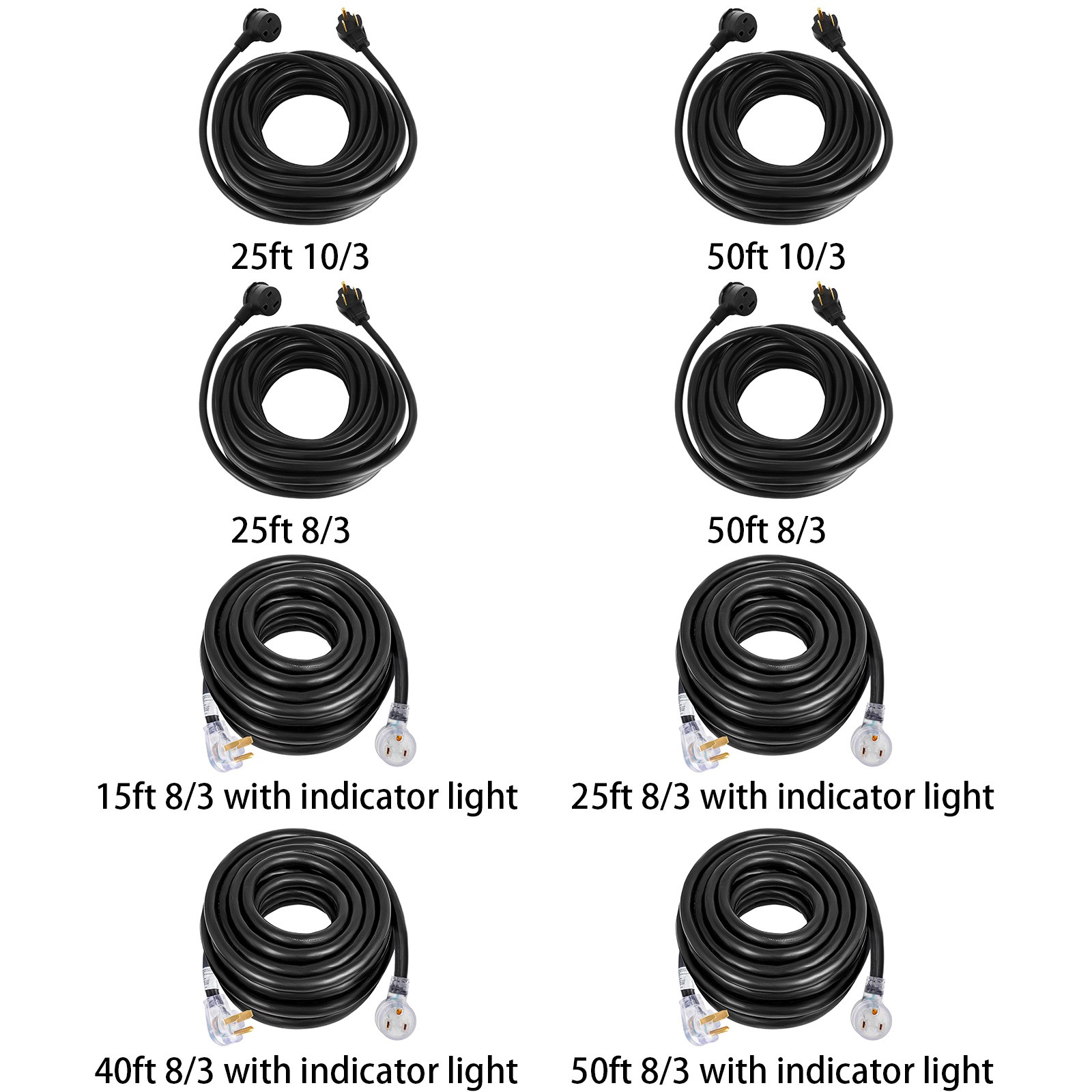25'-50' 220V Heavy Duty 10/3 8/3 Welder Extension Cord for MIG TIG Plasma