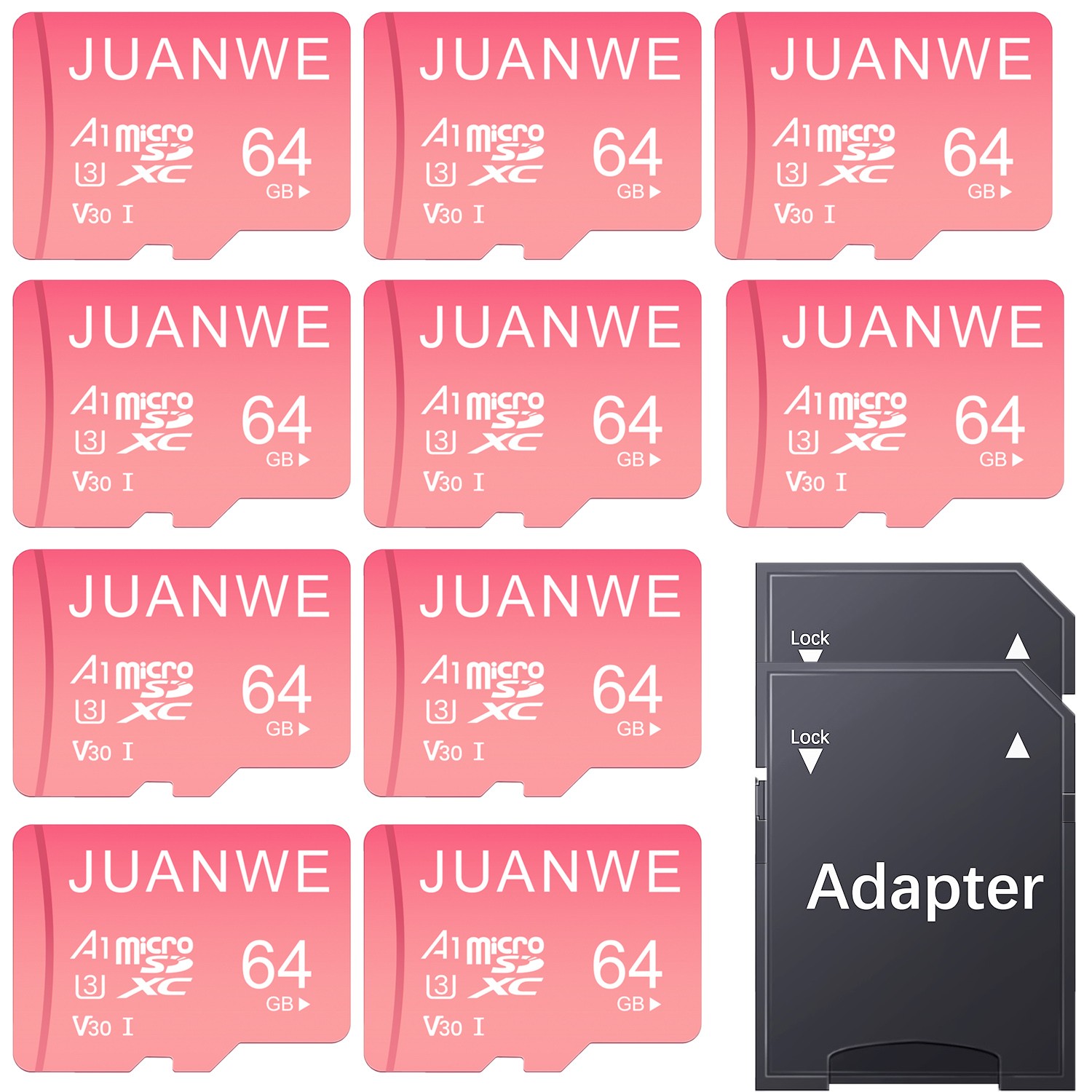 JUANWE Ultra Micro SD Card 5/10/100 PCS 64GB U3 Micro SDXC Memory Card Wholesale