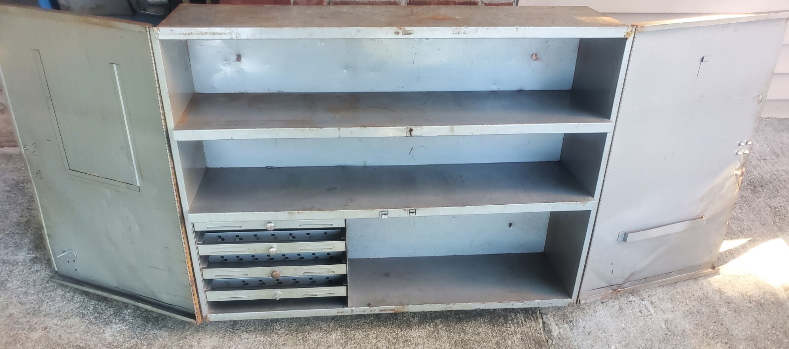 Vintage Shurhit Ignition Steel Automotive Advertising Workshop Cabinet *P/U ONLY