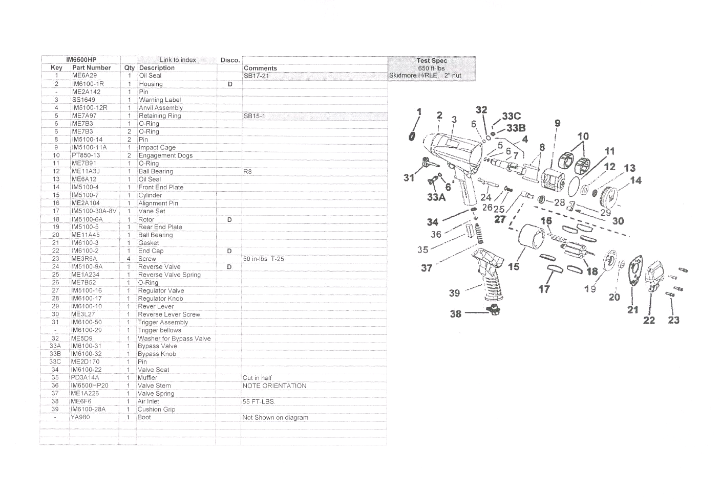 SNAP ON IM6100 TUNE UP AND CONVERSION KIT OR IM6500HP TUNE UP KIT & 8-VANE ROTOR