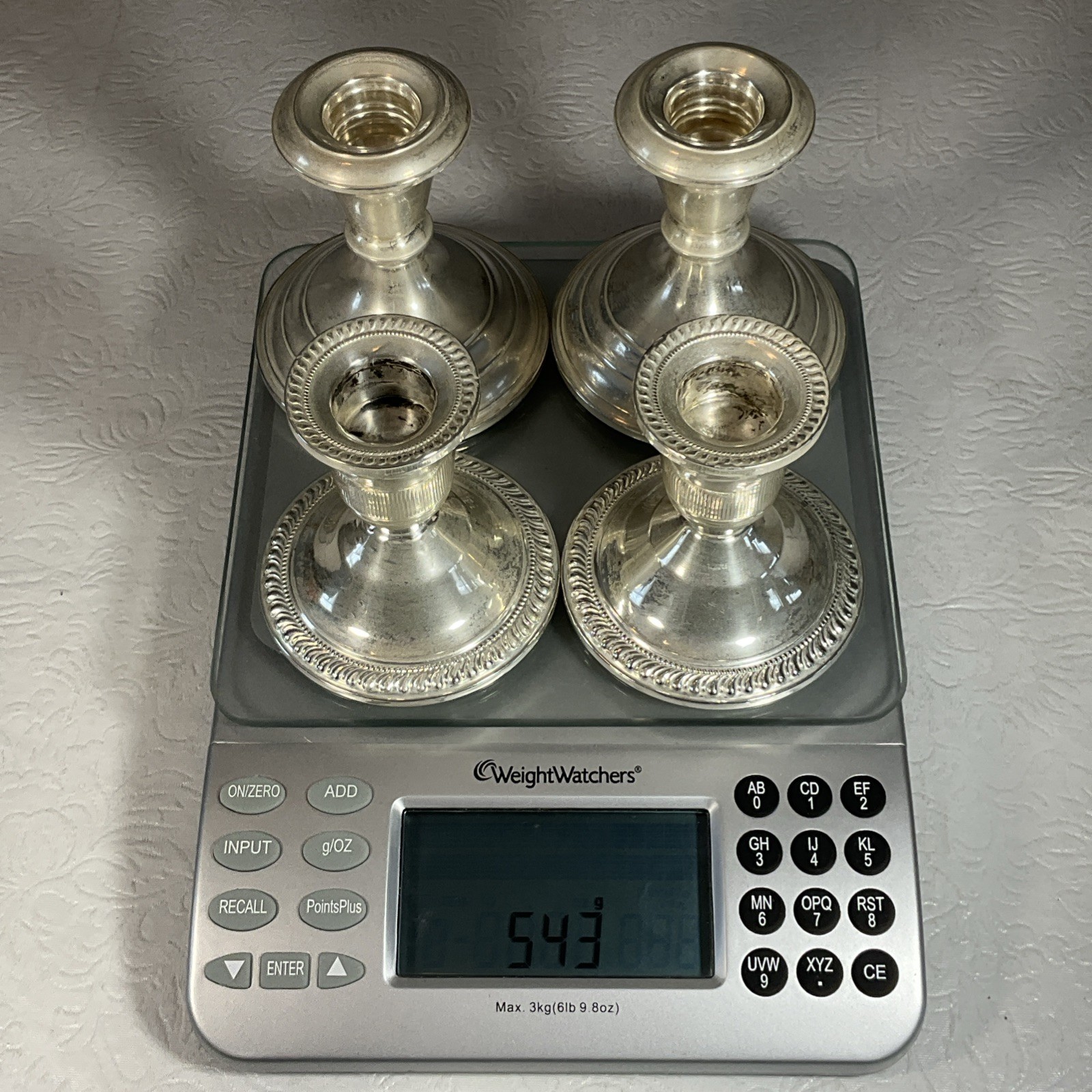 Sterling Silver Weighted Candlestick Candle Holders Lot Of 4 Duchin & Crown