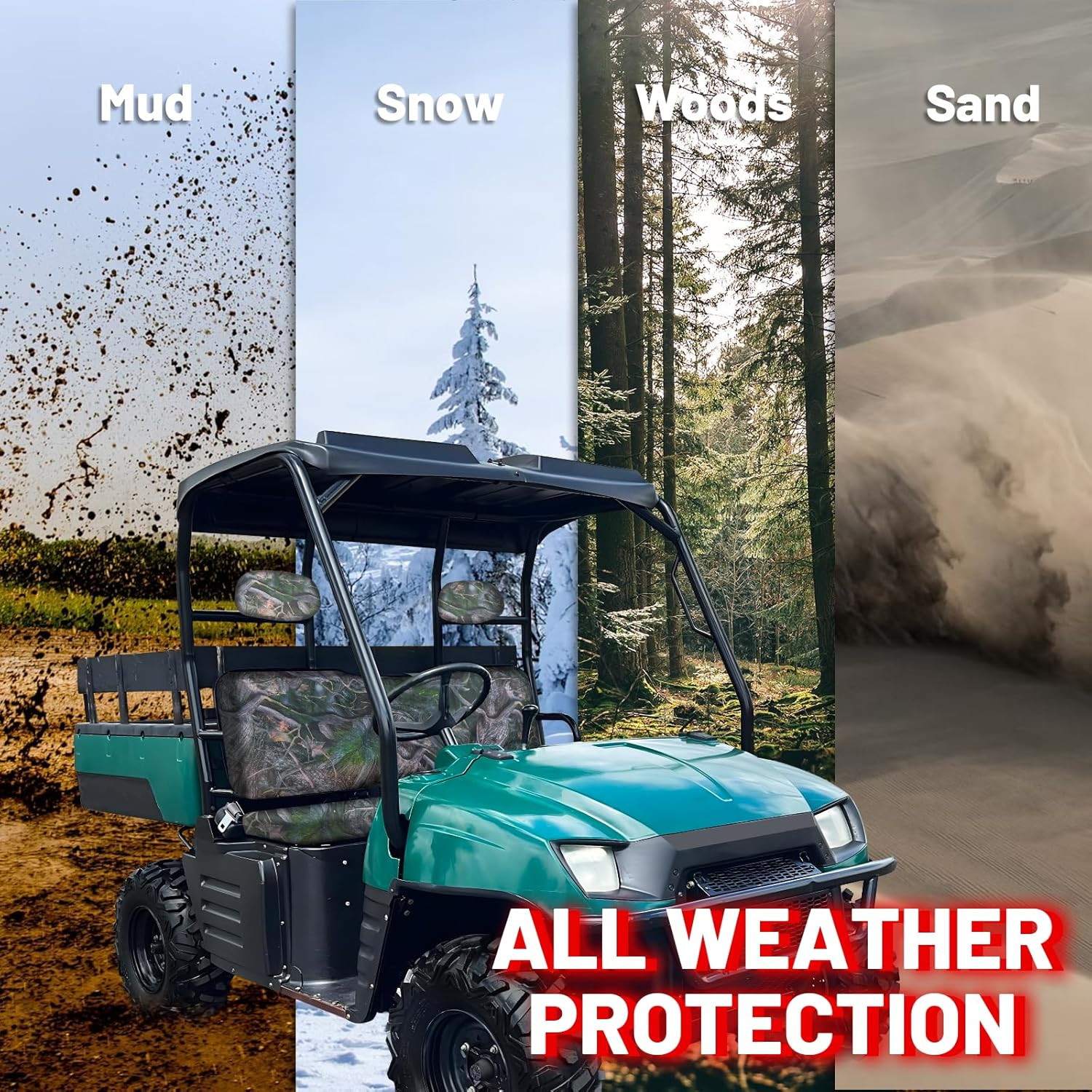 UTV Ranger Seat Covers, Camo Waterproof Seat Covers Compatible with Polaris Rang