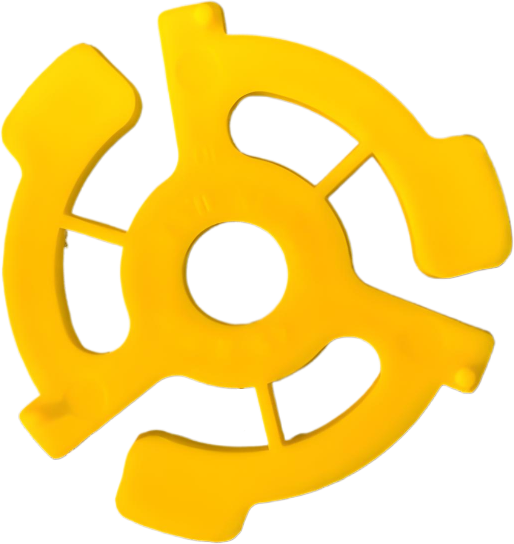 45 RPM 7" Record Easy Snap-In Insert Yellow Plastic Adapter (1)
