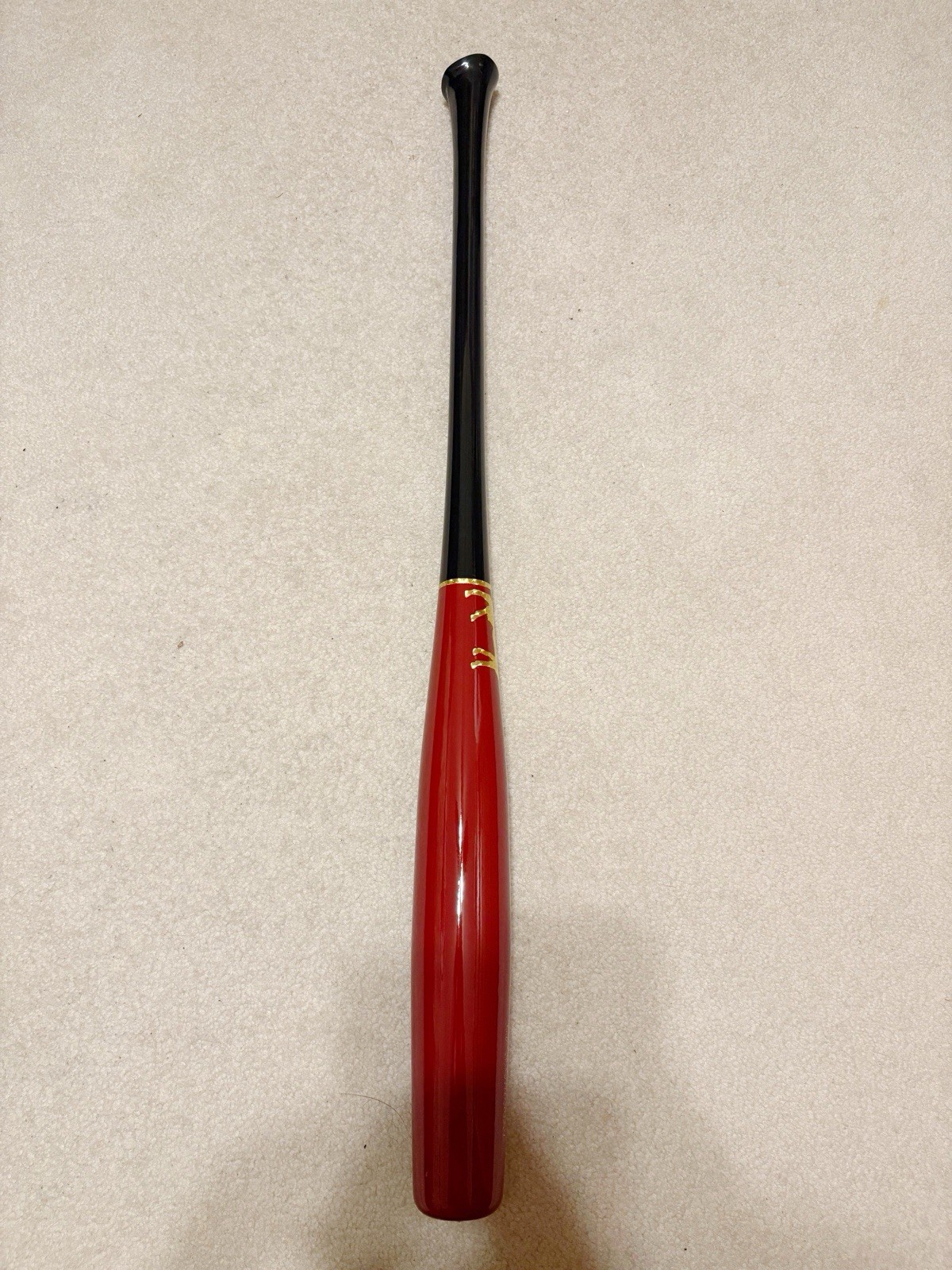 Hybrid Handle Torpedo Maple Wood Baseball Bat 33in 29.5oz. Black / Gold / Red