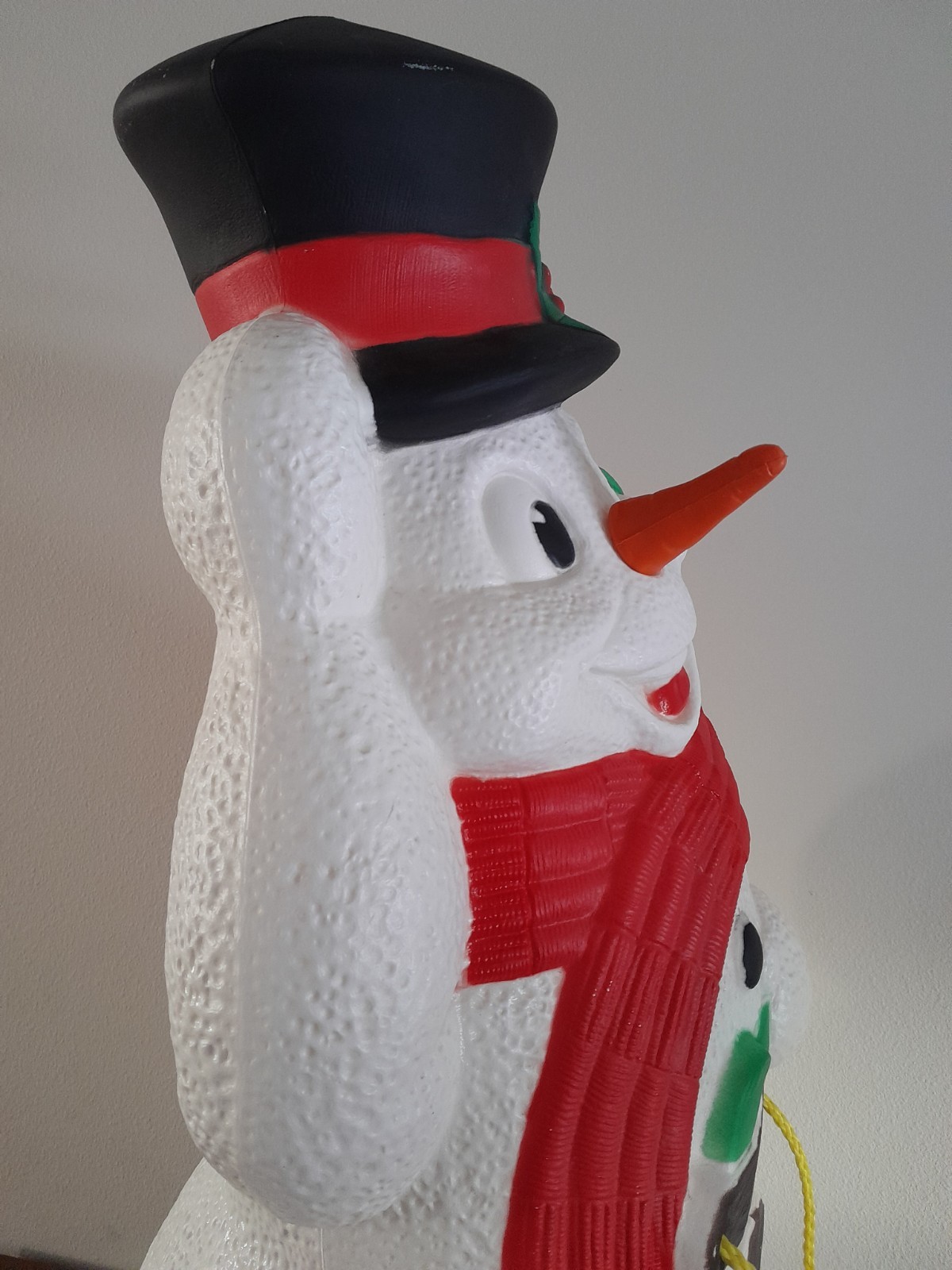 Vintage 2000 TPI Christmas Lighted Snowman with Sled Blow Mold 40" Tall READ